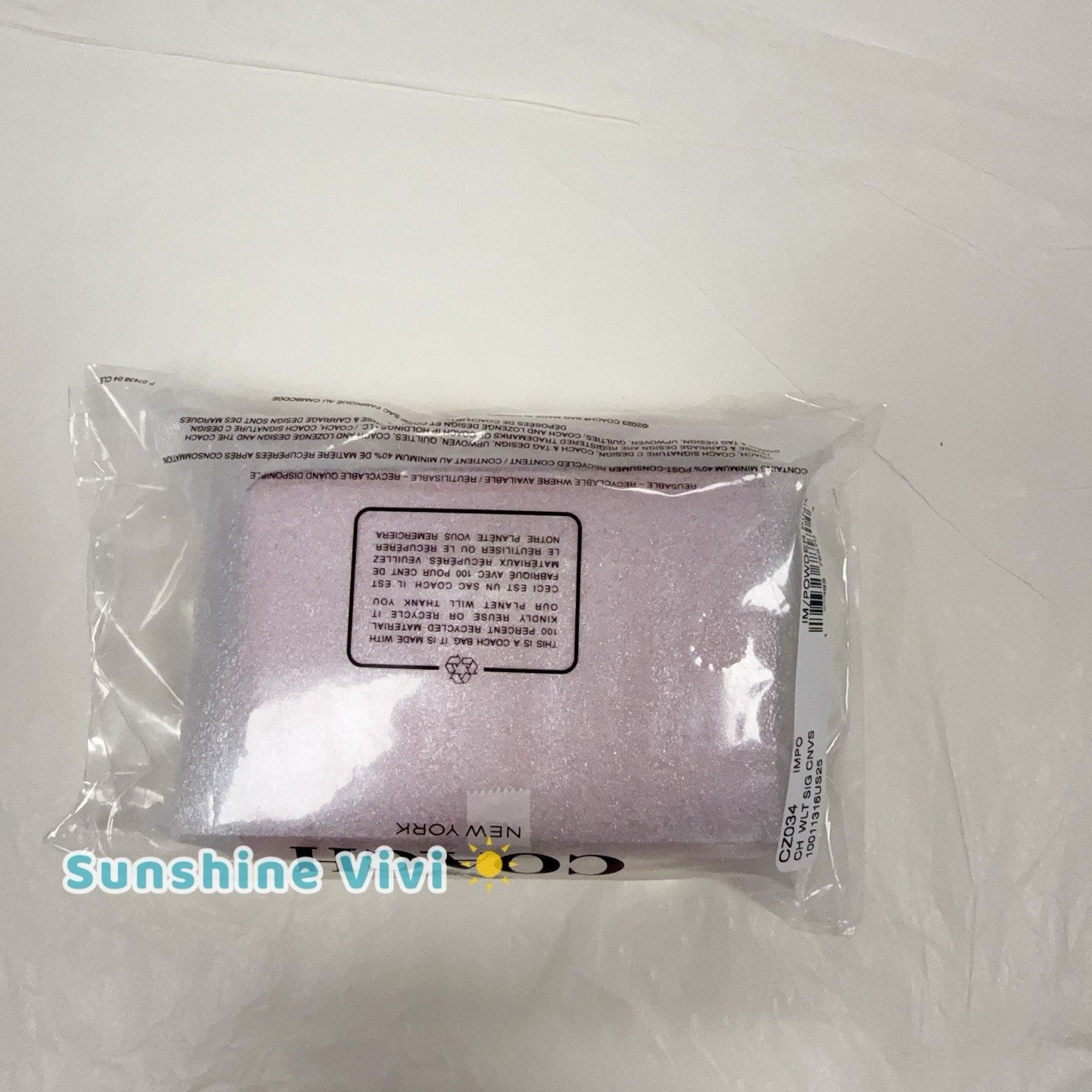 NWT Coach Card Holder Wallet Signature CZ034 Powder Pink