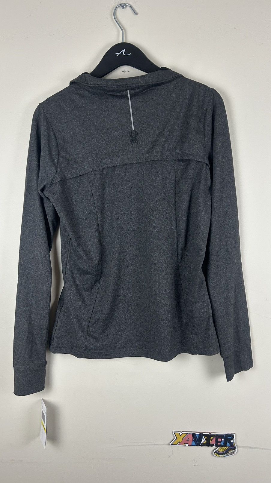 Vintage 1/4 zip spider medium charcoal women *defect front* Size M / US 6-8 / IT 42-44 - 6 Thumbnail