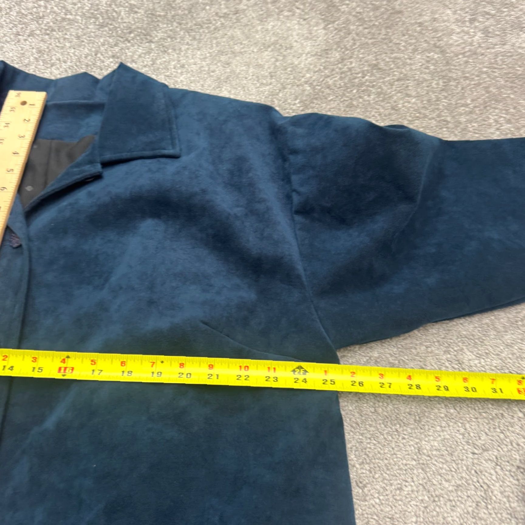 Vintage Unbranded Blazer Jacket Womens 2X Navy Blue Lightweight Long Sleeve Button Up Solid Blended Fabric Casual, Workwear, Travel Womens Menopause? Size XXL / US 16-18 / IT 52-54 - 7 Thumbnail