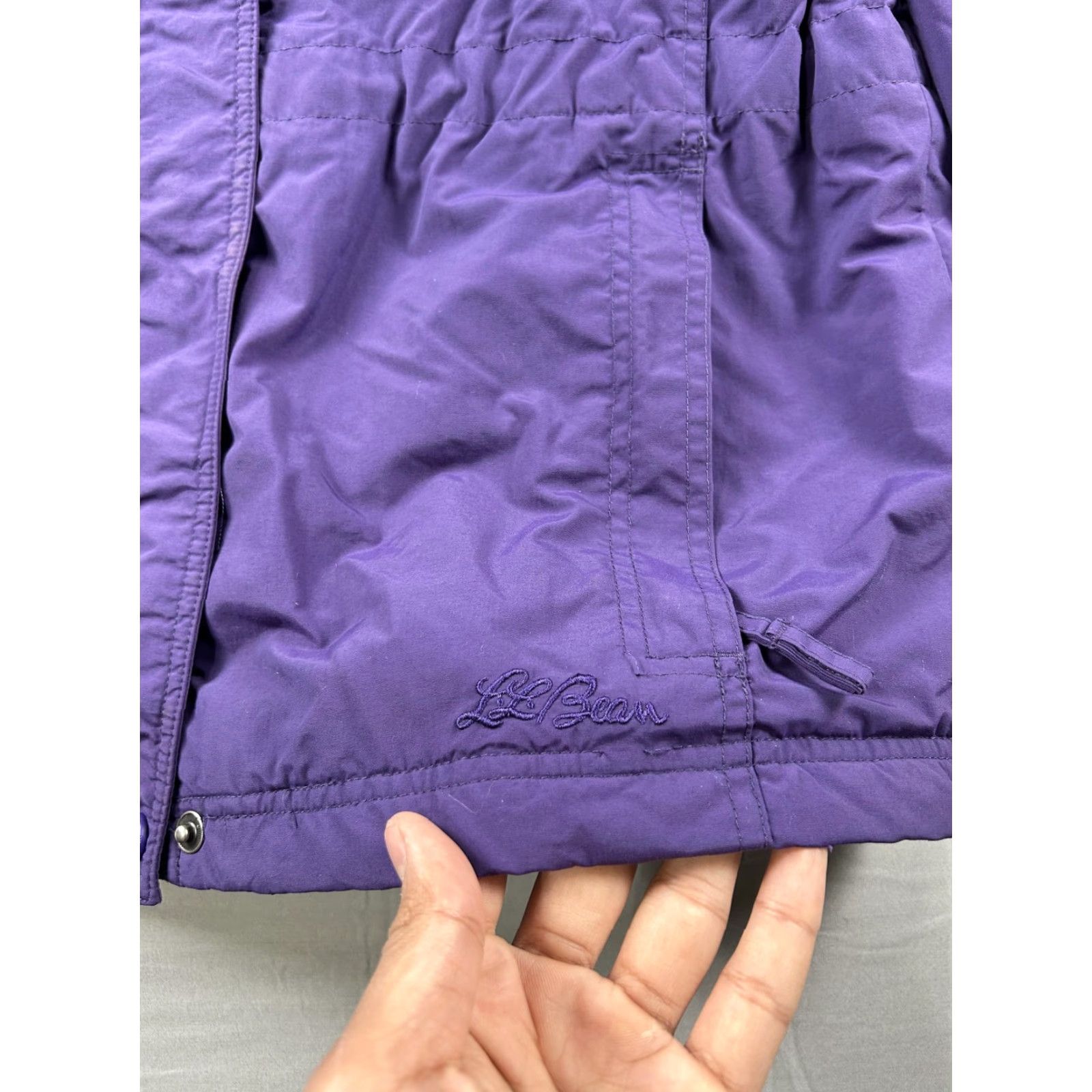 Vintage VINTAGE? LL Bean Jacket Womens Petite Medium Purple Fleece Lined Insulated Parka Zip Size M / US 6-8 / IT 42-44 - 4 Thumbnail