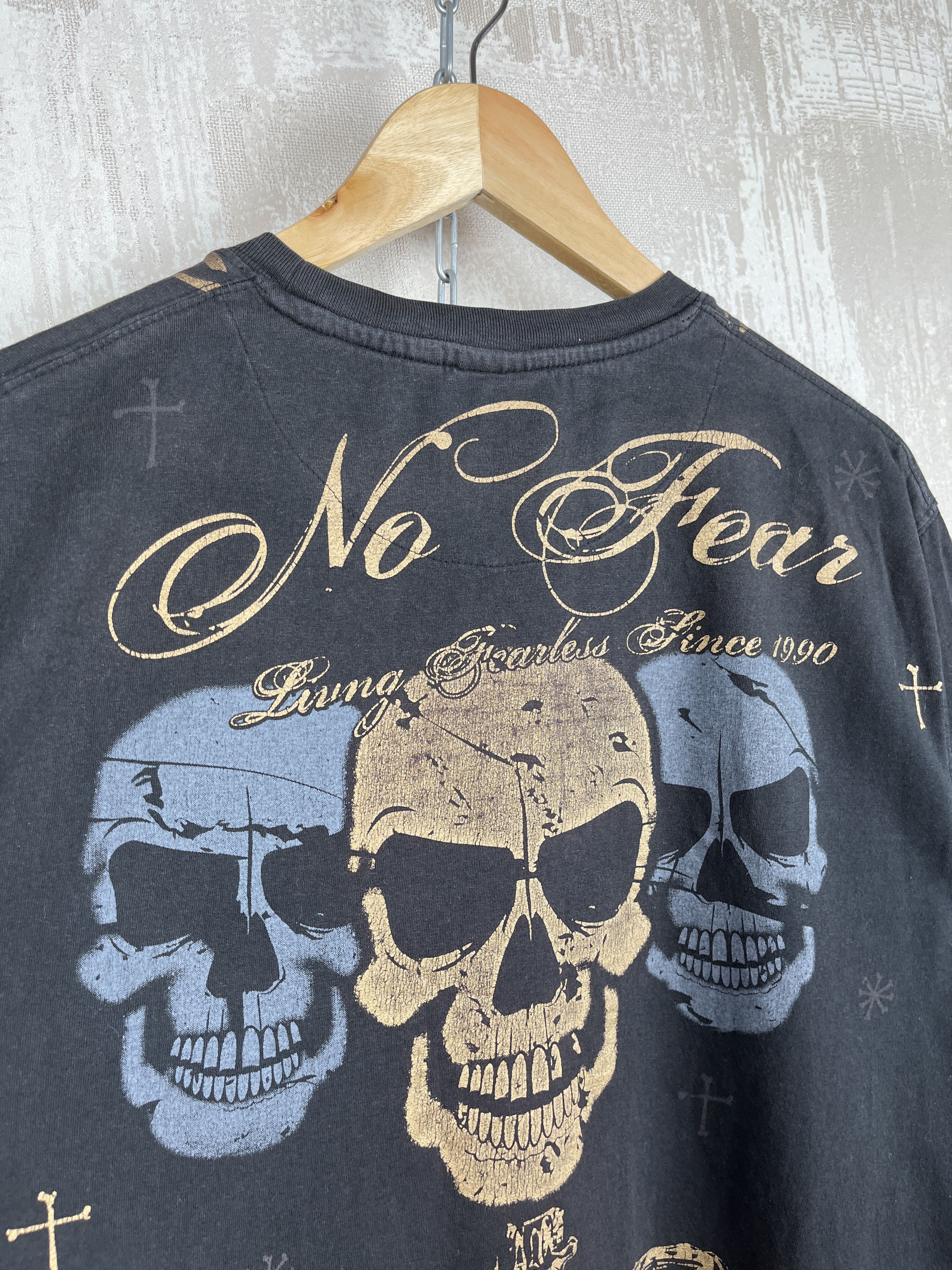 No Fear Vintage No Fear Prestige Apparel Skulls Distressed T-shirt Size US M / EU 48-50 / 2 - 19 Thumbnail