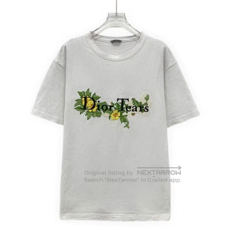 Dior Dior White floral logo letter embroidery cotton round-neck Size US M / EU 48-50 / 2 - 1 Thumbnail