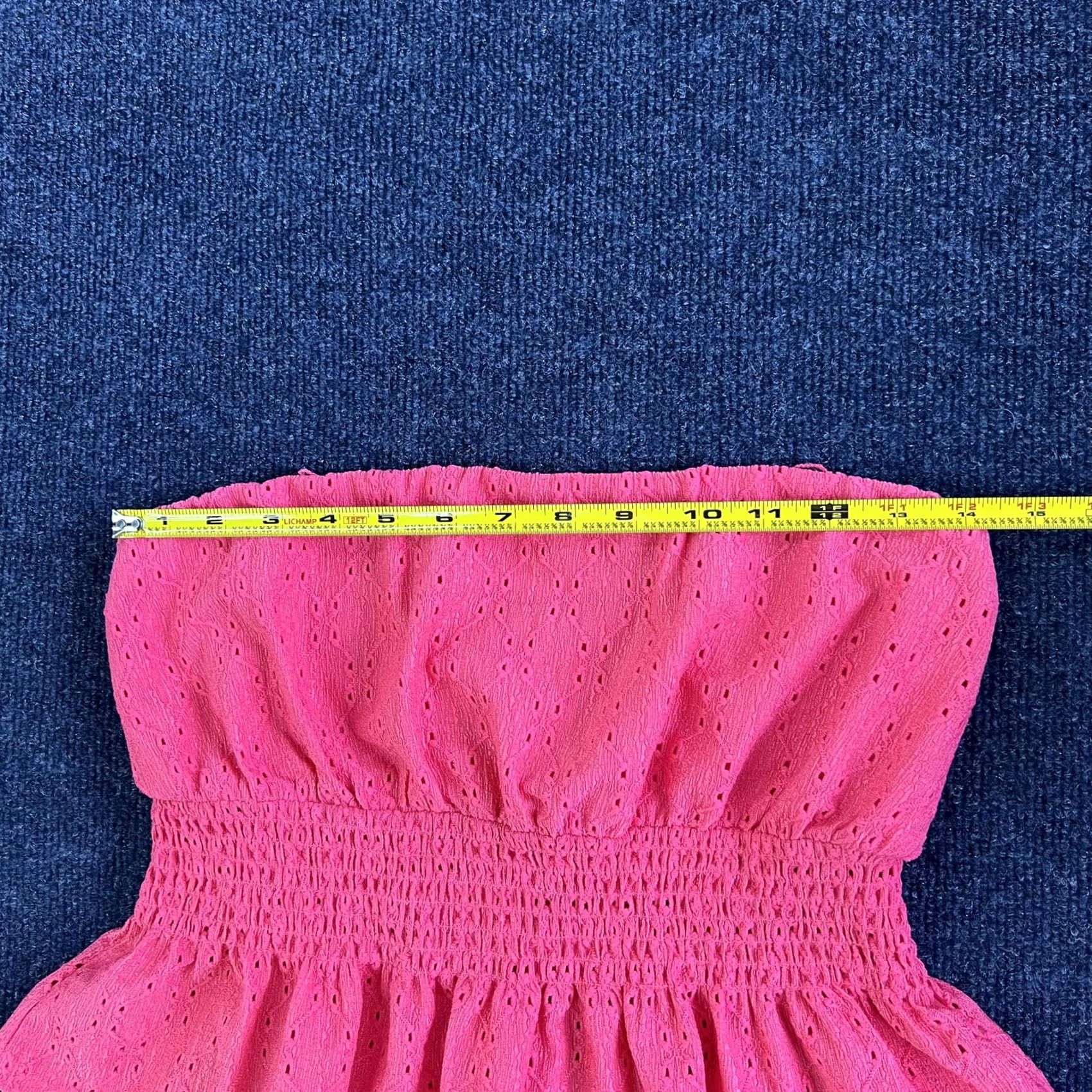 Vintage Eyeshadow Womens Tank Pink Eyelet Strapless Smocked Peplum M Size M / US 6-8 / IT 42-44 - 6 Thumbnail