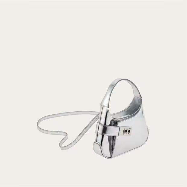 Salvatore Ferragamo o1s1rm0924 Size: OS / Mini Hobo Bag in Silver Size ONE SIZE - 4 Thumbnail