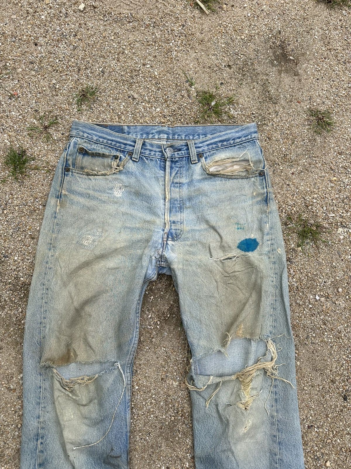 Levi's × Vintage Vtg Levis 501xx distress denim Size US 33 - 4 Thumbnail