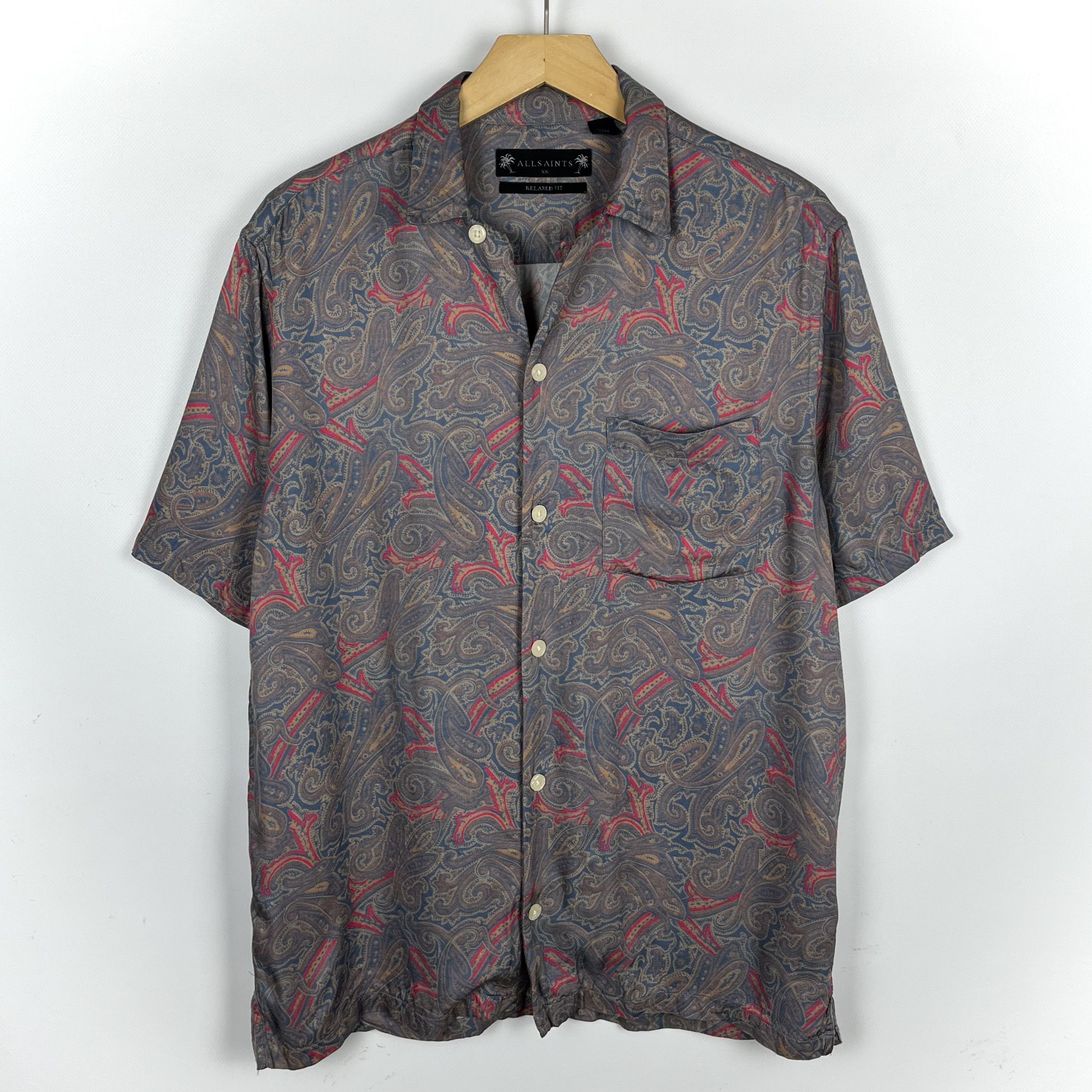 Allsaints AllSaints Oslo Paisley Crazy Art SS Button Up Shirt Size US XS / EU 42 / 0 - 1 Thumbnail