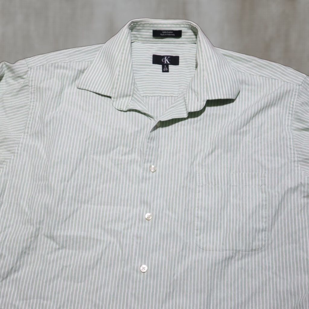 Calvin Klein VINTAGE Calvin Klein Shirt Long Sleeve Button Up Adult Men's Size 17.5 Gray Striped Casual Size US XL / EU 56 / 4 - 1 Thumbnail