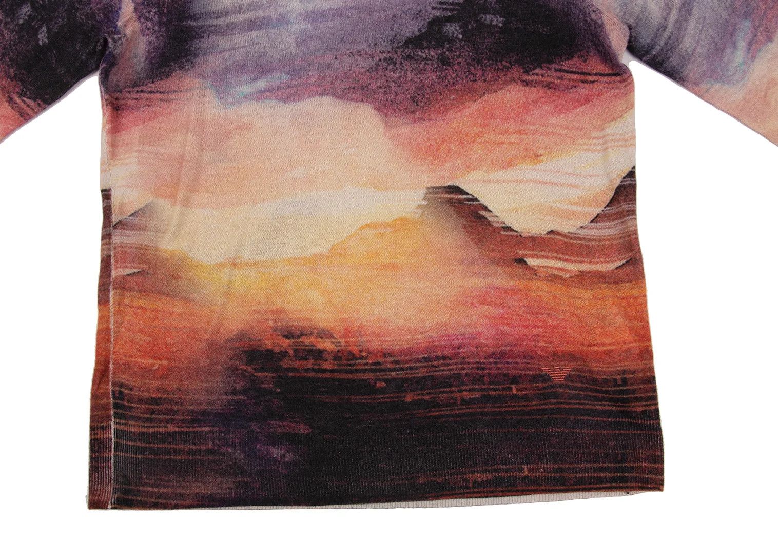 Emporio Armani Graphic Print Cashmere Knit in Multi Color, Size M Size US M / EU 48-50 / 2 - 7 Thumbnail