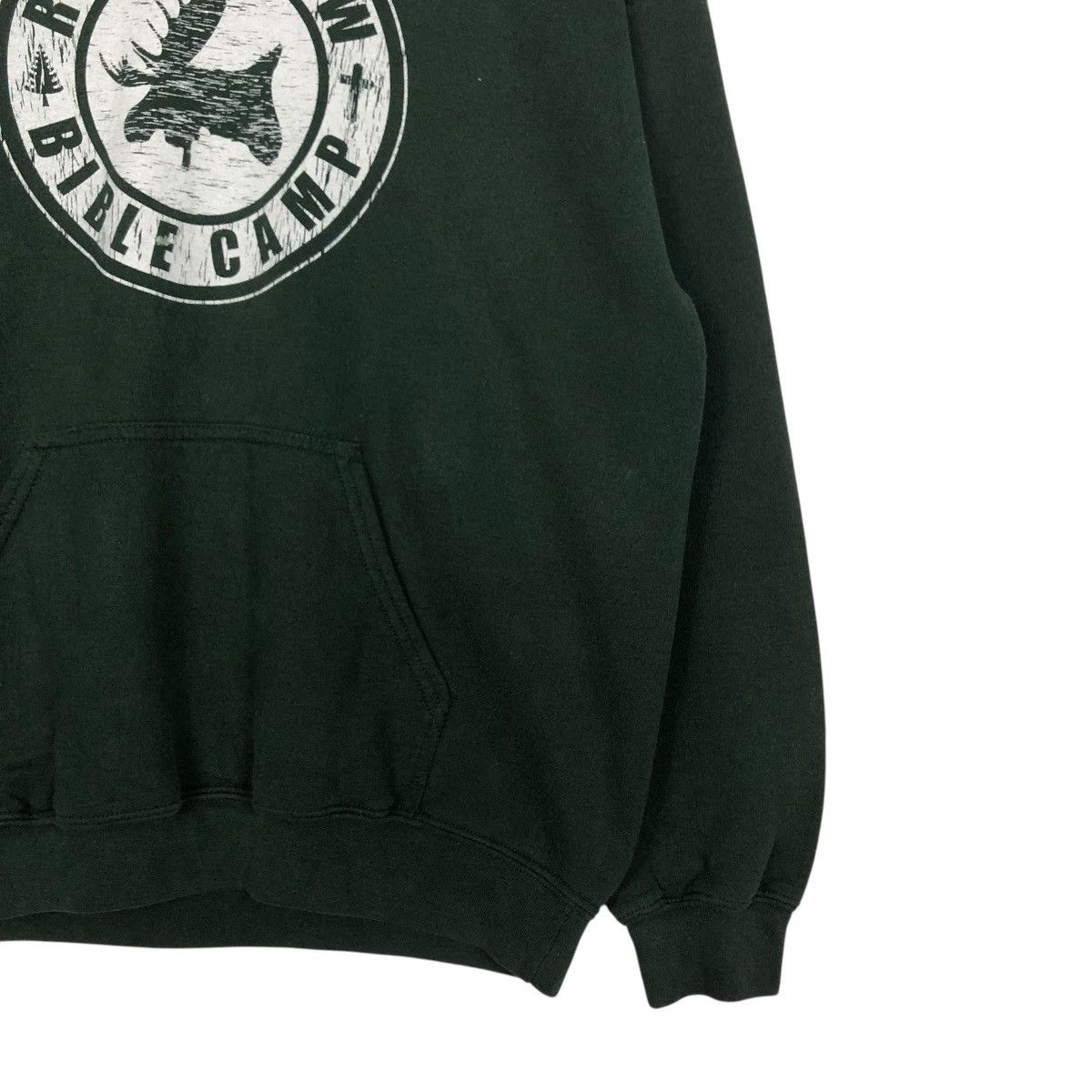Vintage 🔥RICH GREEN HOODIE PULL OVER RIVERVIEW BIBLE CAMP BIG LOGO Size US M / EU 48-50 / 2 - 7 Thumbnail