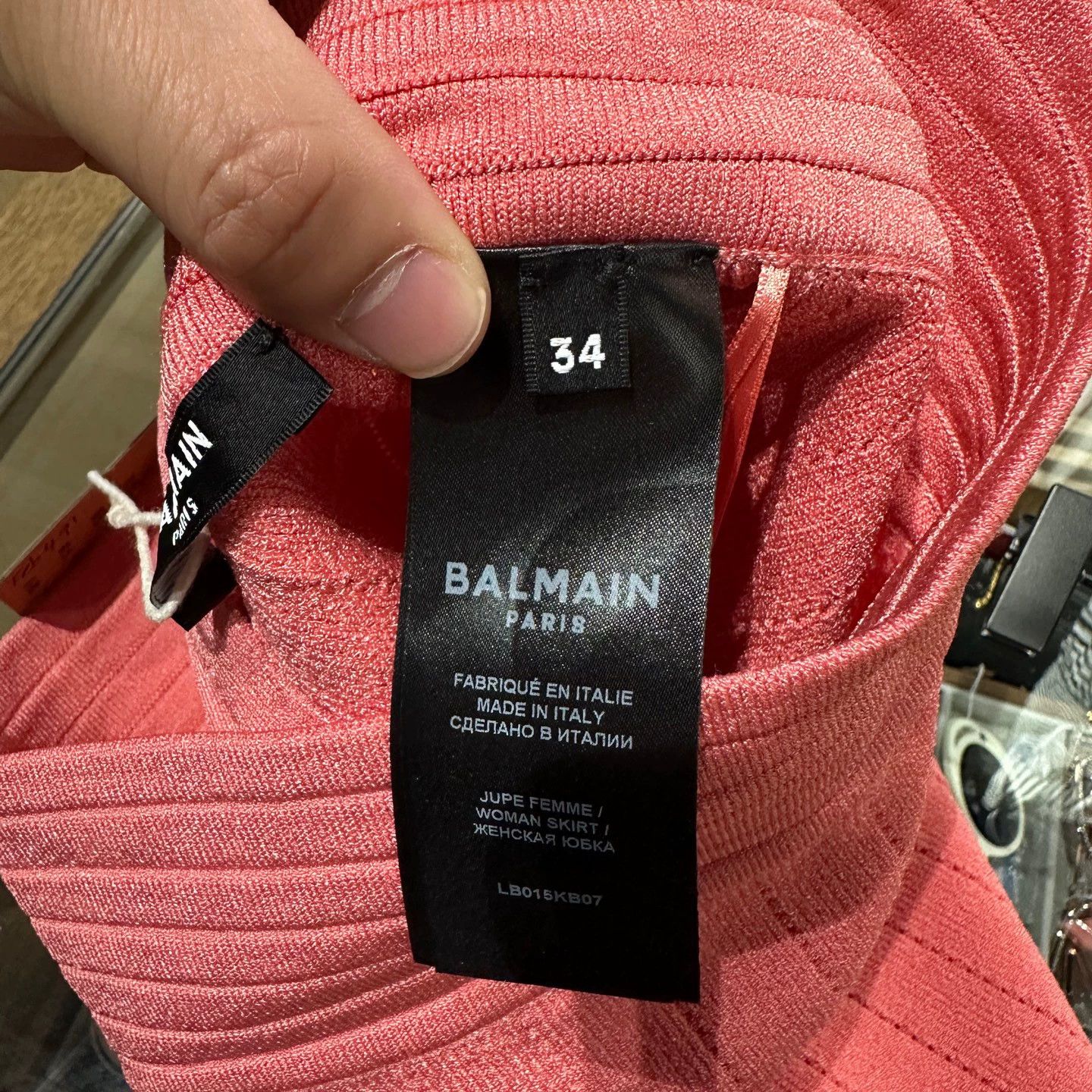 Balmain Balmain feb491 gold button fitted knitted skirt 34 Size 24" / US 00 / IT 34 - 4 Thumbnail