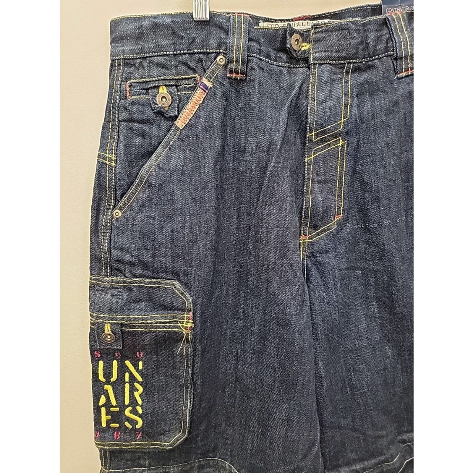 Denime VINTAGE ESCO Dungarees Jeans Mens W34 Heavy Denim Baggy Zip Off Convertible Shirt Size US 34 / EU 50 - 2 Thumbnail
