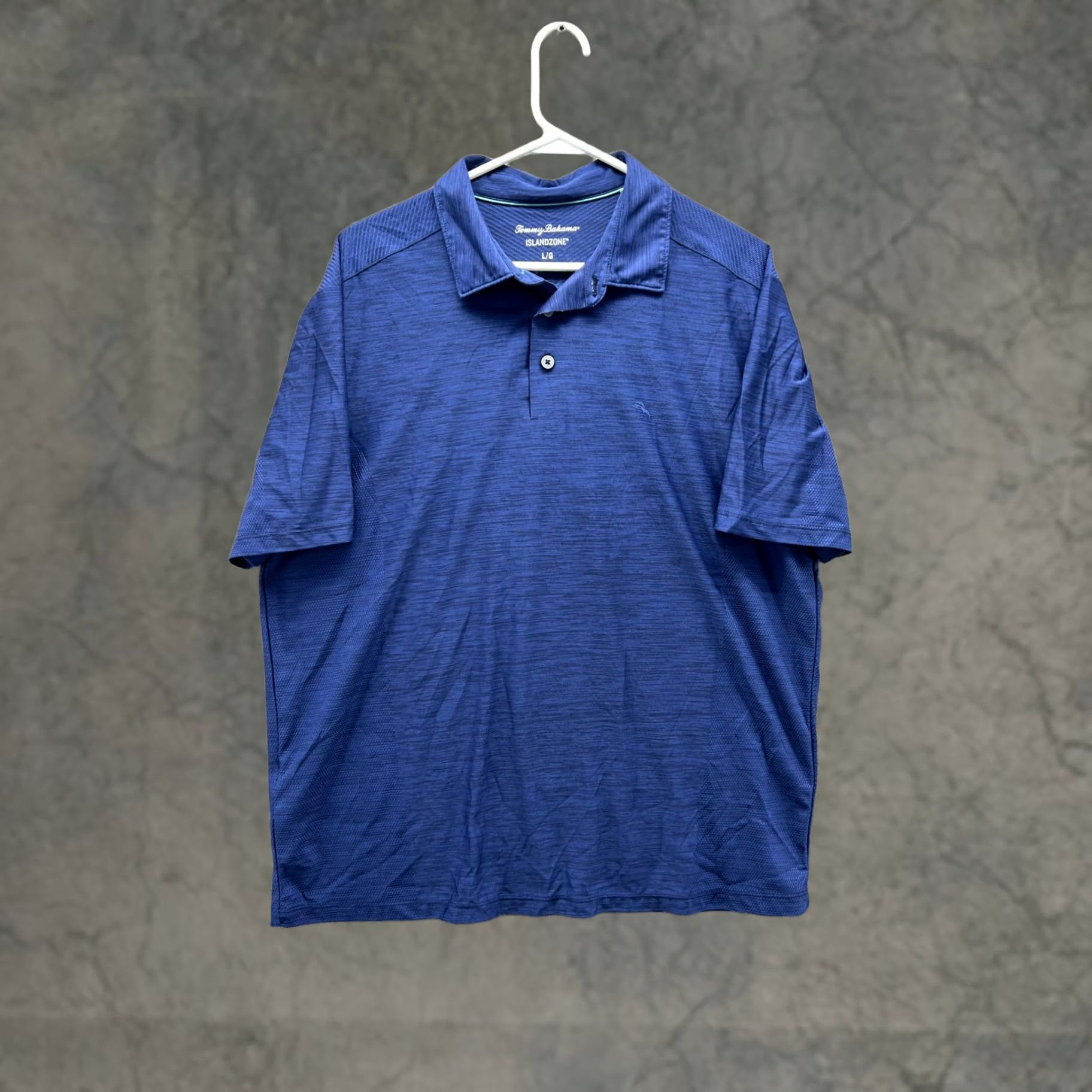 Tommy Bahama Tommy Bahama IslandZone Polo Shirt Mens Large Blue Solid Marlin Logo Golf Casual Shirt Size US L / EU 52-54 / 3 - 1 Thumbnail