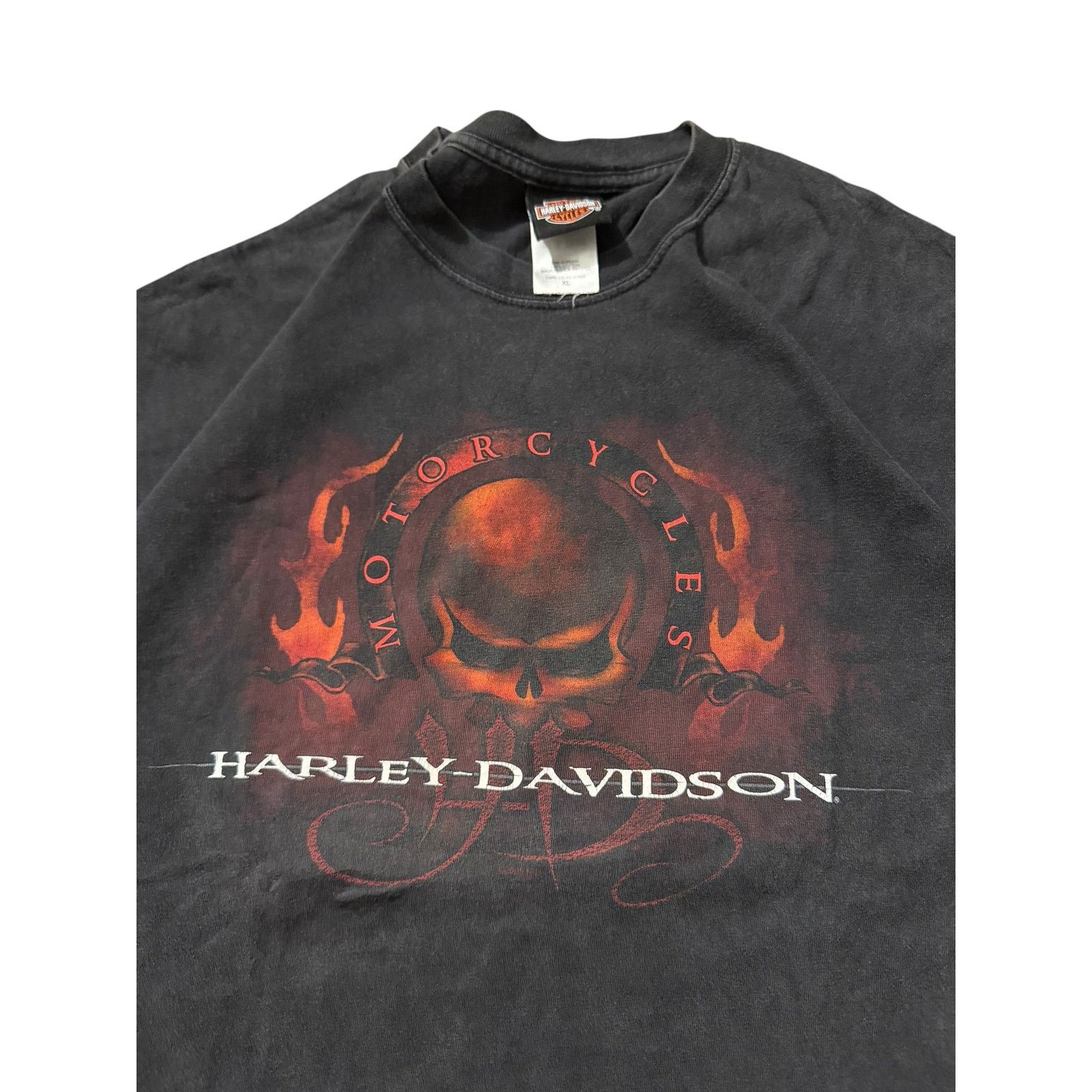 Vintage Vintage HD Willie G Skull Red Flames Tee Green Mtn VT Size US XXL / EU 58 / 5 - 3 Thumbnail