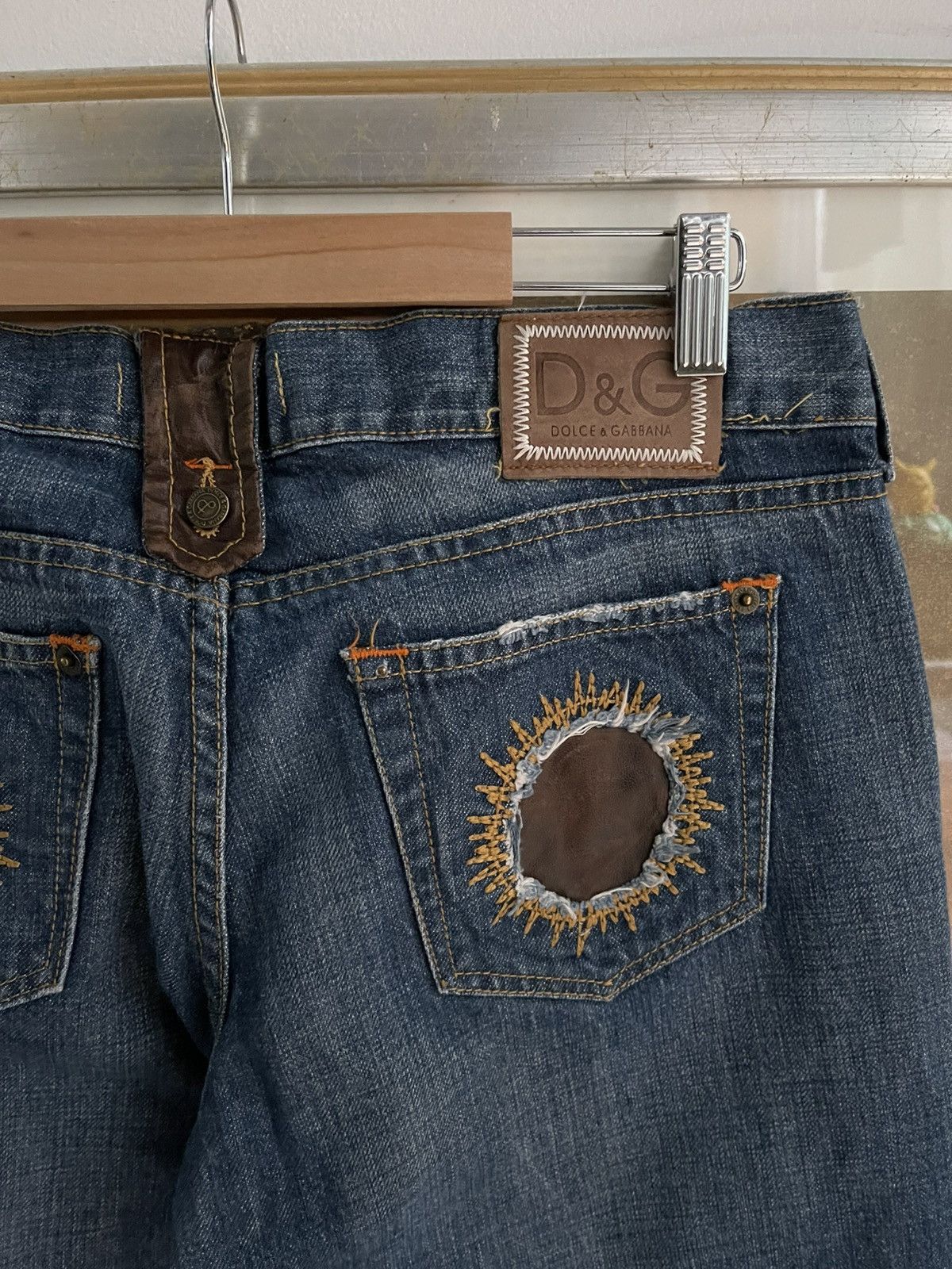 Dolce & Gabbana Dolce Gabbana Low Rise Jeans hybrid leather y2k Size 32" / US 10 / IT 46 - 3 Thumbnail