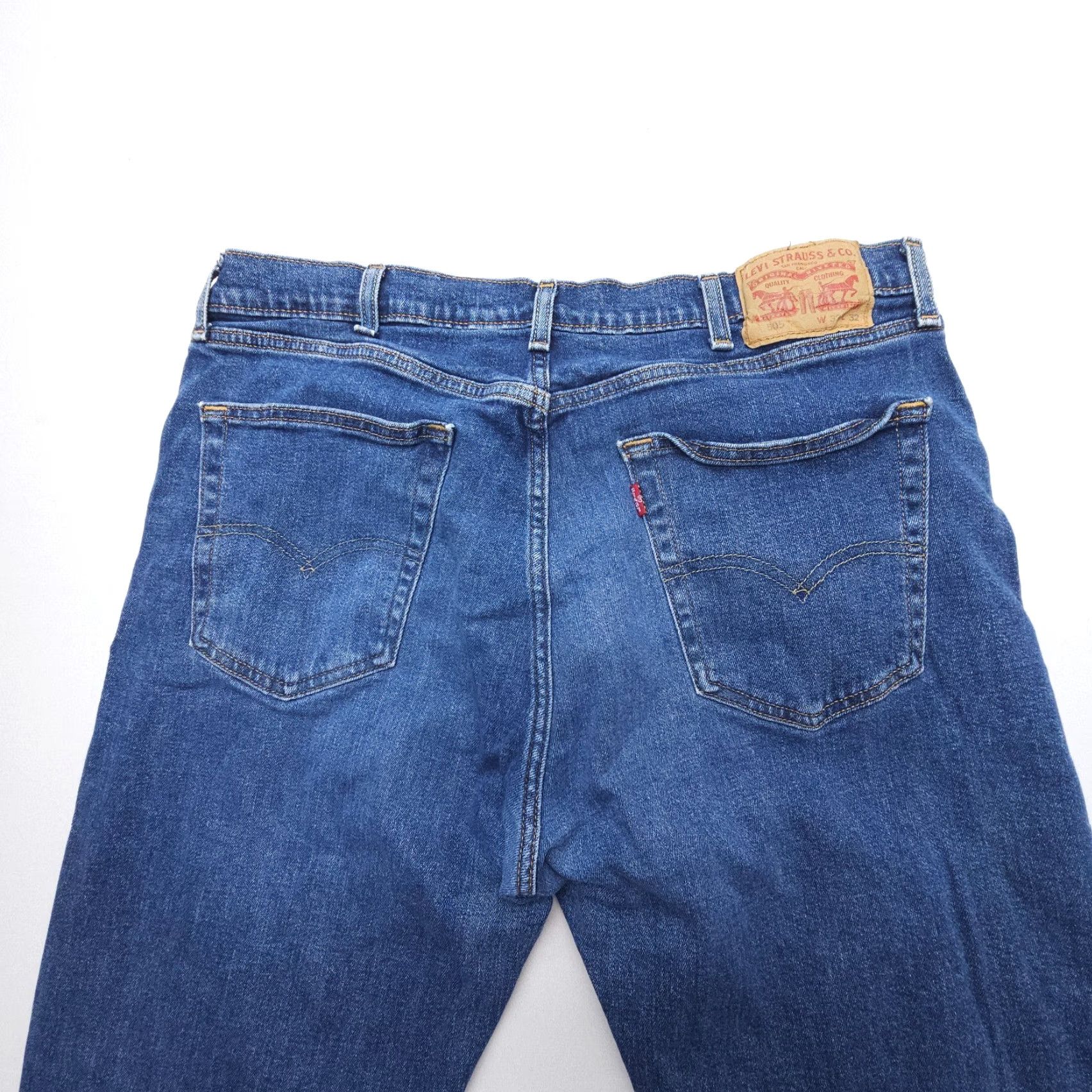 Levi's Levi's 505 Jeans Regular Fit Straight Leg Mens 38 x 32 Denim Blue Dark Wash Stretch Regular 5-Pocket Design Logo 1960s-2000s Theme American Mens Size US 38 / EU 54 - 8 Thumbnail