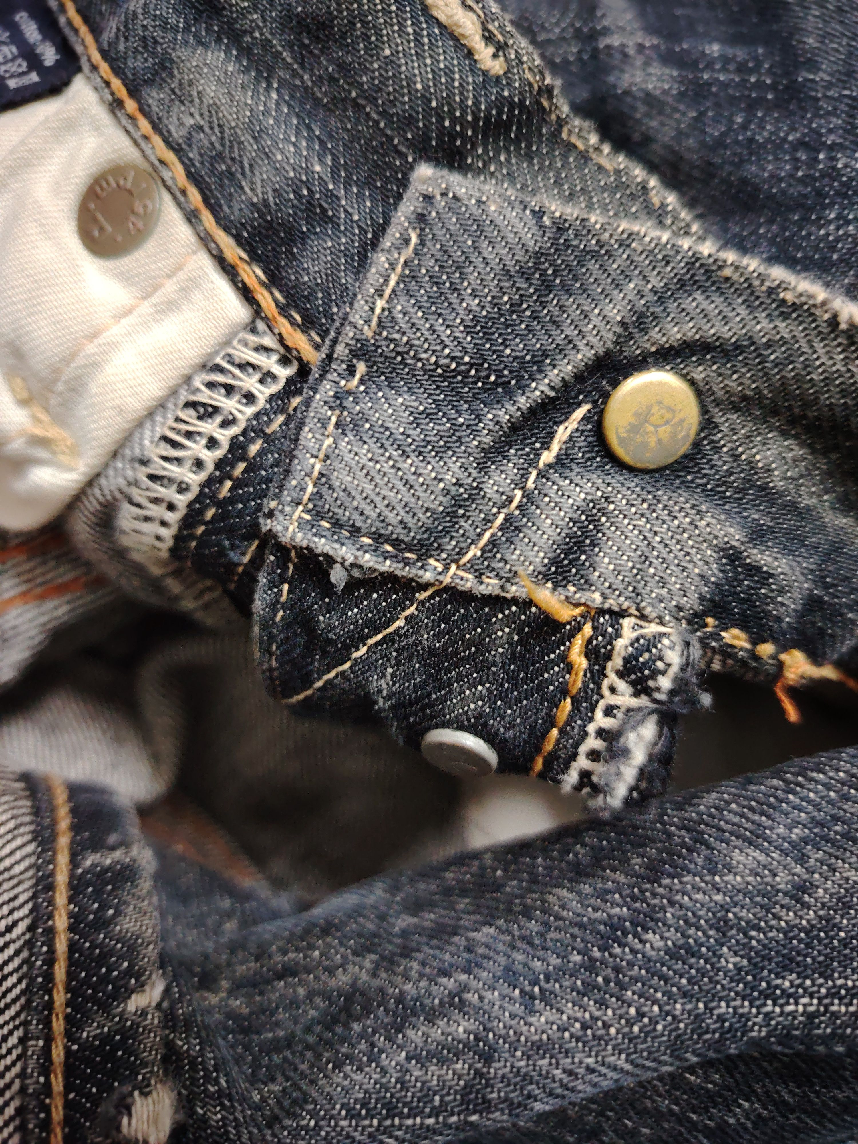 45rpm 💥BEST OFFER💥VINTAGE 45 RPM DISTRESSED DENIM JEANS Size US 28 / EU 44 - 15 Thumbnail