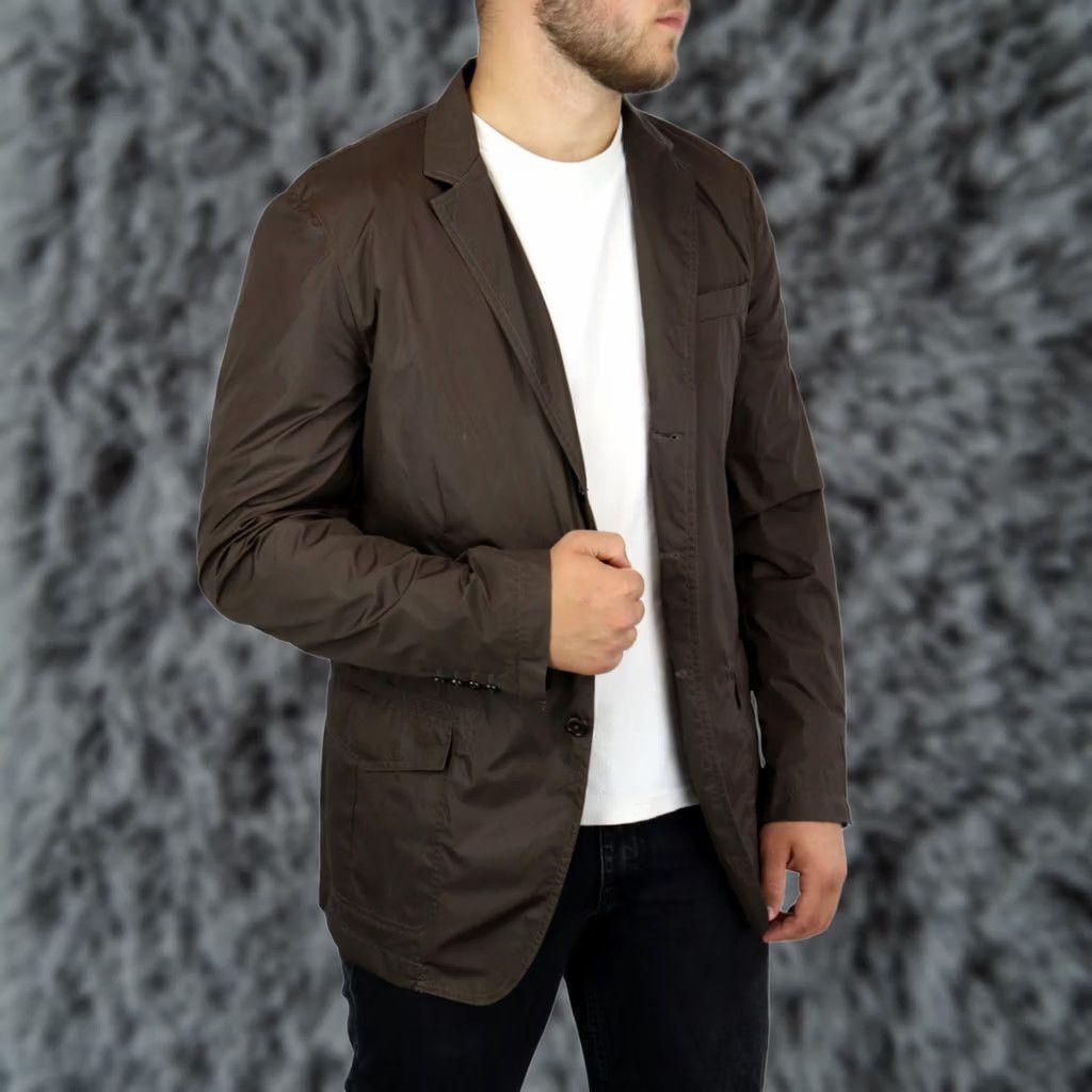 Massimo Dutti Massimo Dutti Jacket Men's US 48 Pockets Button Notch Lapel Short Sleeve Regular Brown 2025 Jacket Size US M / EU 48-50 / 2 - 1 Thumbnail
