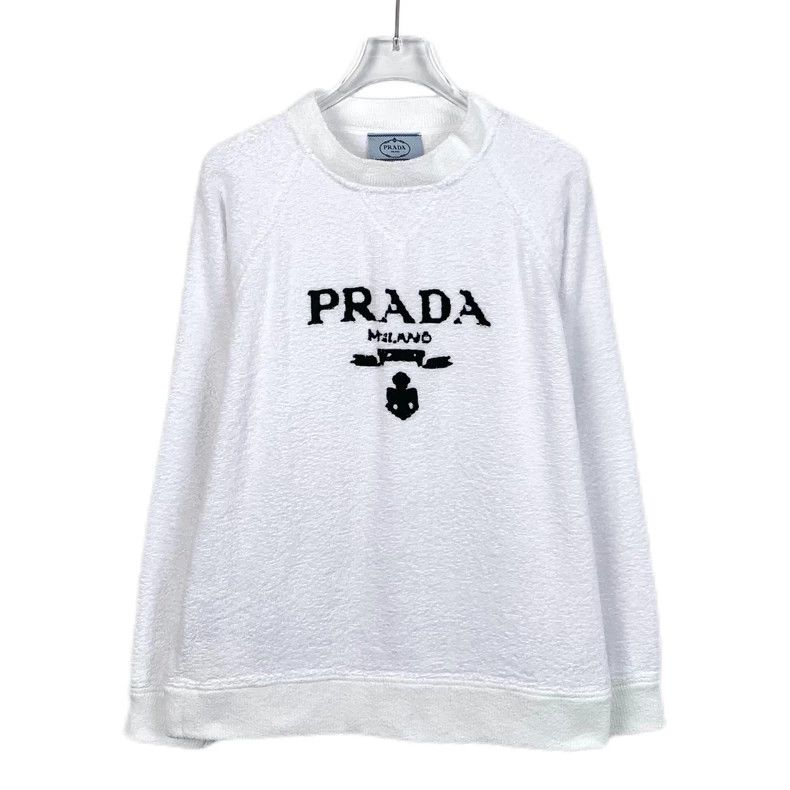 Prada Prada White logo letter pattern cotton round neck long slee Size US XS / EU 42 / 0 - 1 Thumbnail
