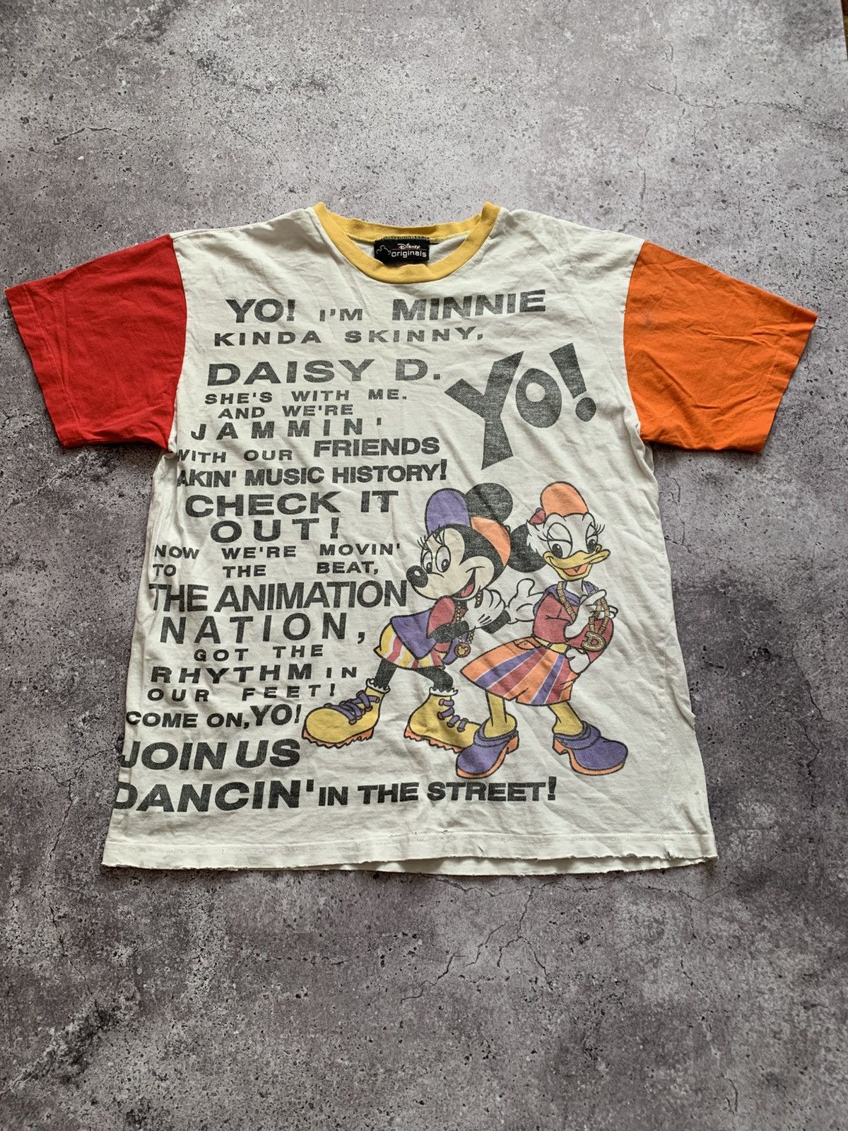 Disney 🔥VINTAGE DISNEY 90s MICKEY & DONALD DUC TRASHED TSHIRT Size US XL / EU 56 / 4 - 1 Thumbnail