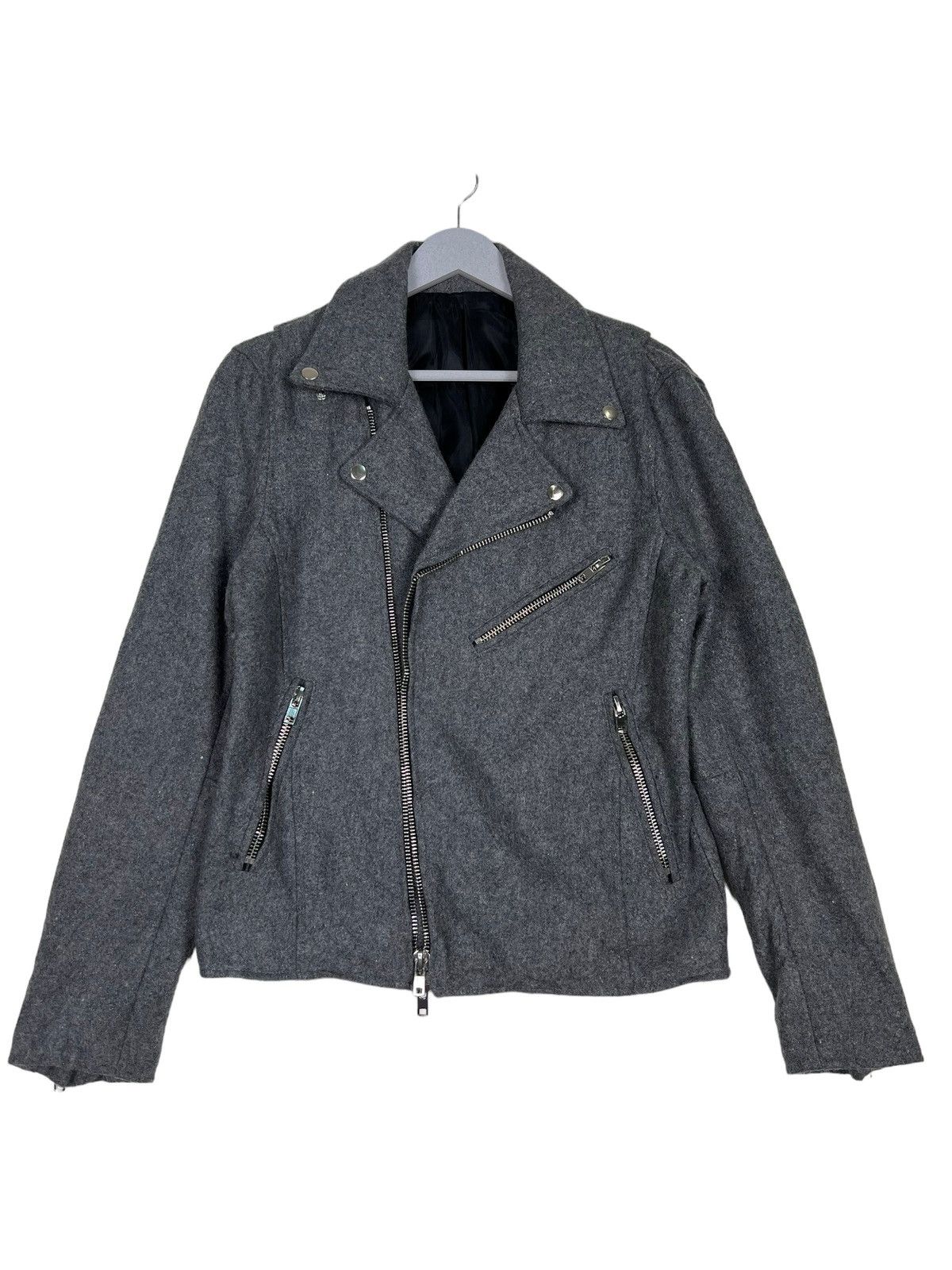 Japanese Brand 🔥 VMEN WOOL DOUBLE COLAR MOTO RIDER JACKET Size US M / EU 48-50 / 2 - 1 Thumbnail