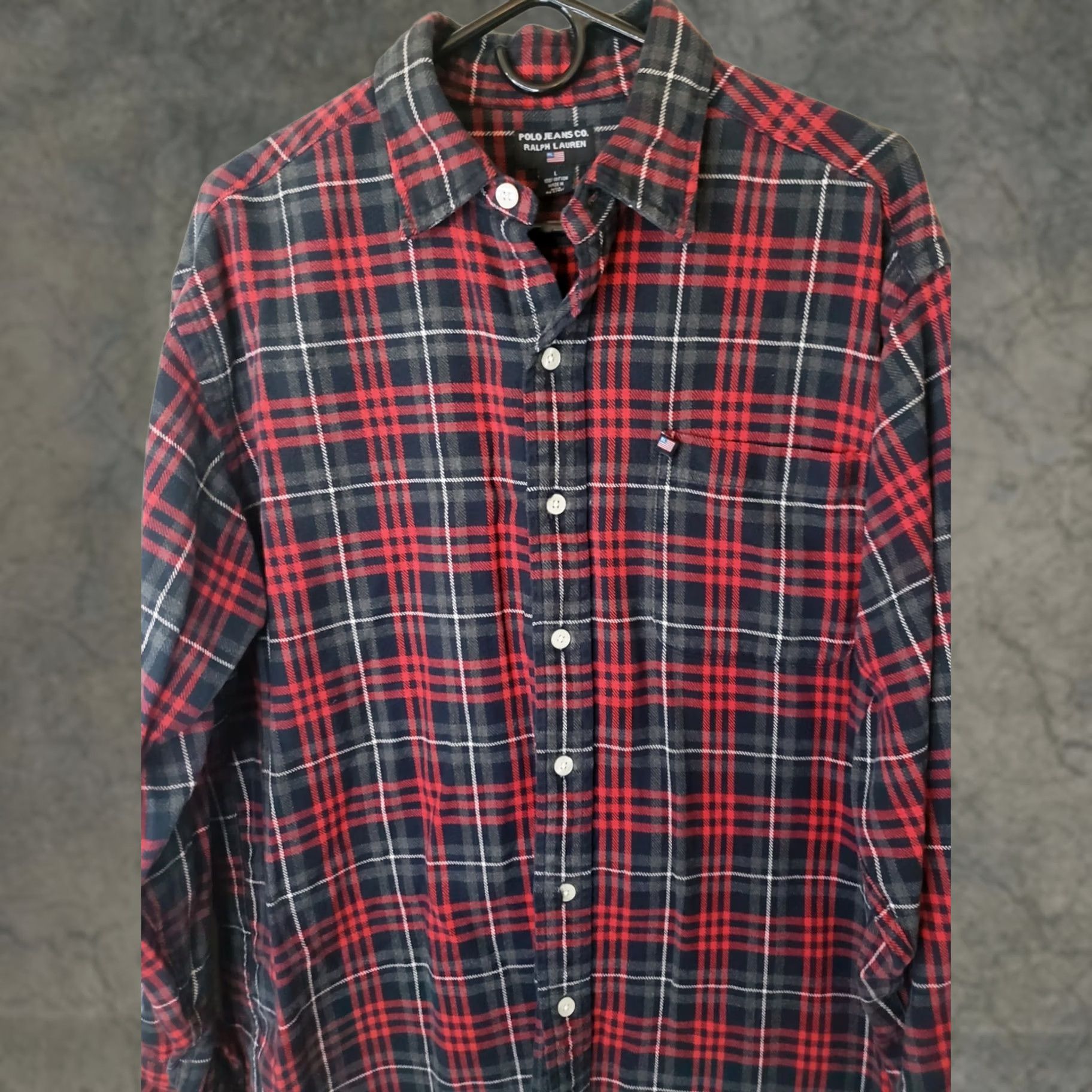 Polo Ralph Lauren Polo Ralph Lauren Jeans Co. Red Black Plaid Flannel Shirt Men's L Collared Button-Down Casual Workwear Size US L / EU 52-54 / 3 - 1 Thumbnail