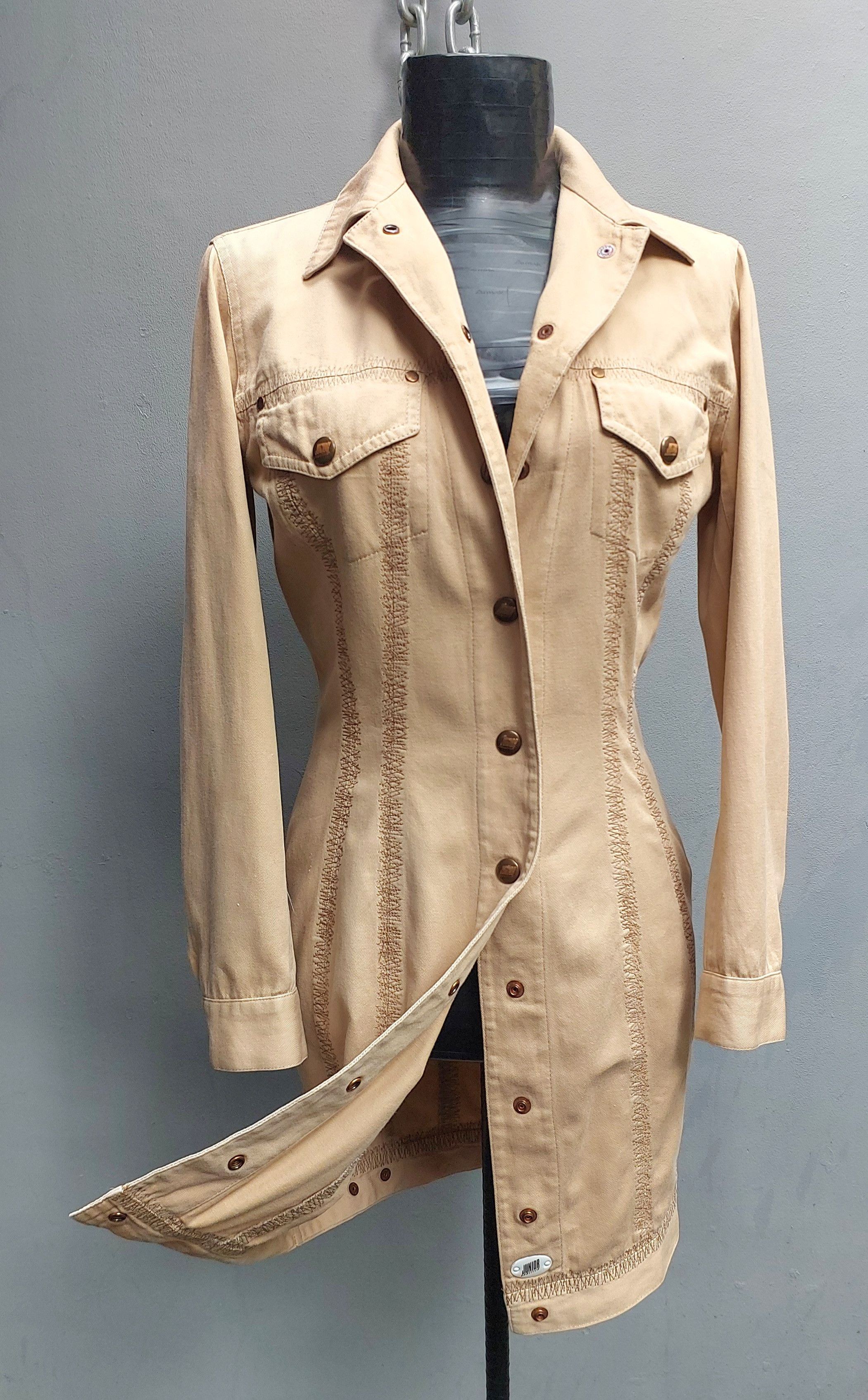 Jean Paul Gaultier Junior Gaultier Beige Utility Shirt Dress Size S / US 4 / IT 40 - 2 Thumbnail