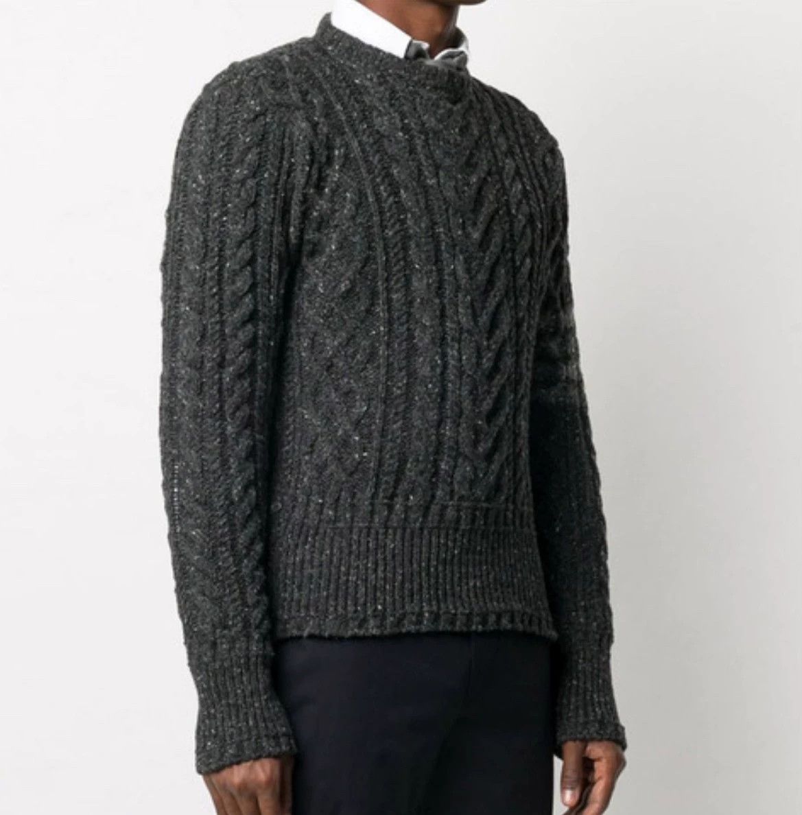 Thom Browne Thom Browne 4-Bar Crewneck Sweater Black Gray Size 1 Size US S / EU 44-46 / 1 - 7 Thumbnail
