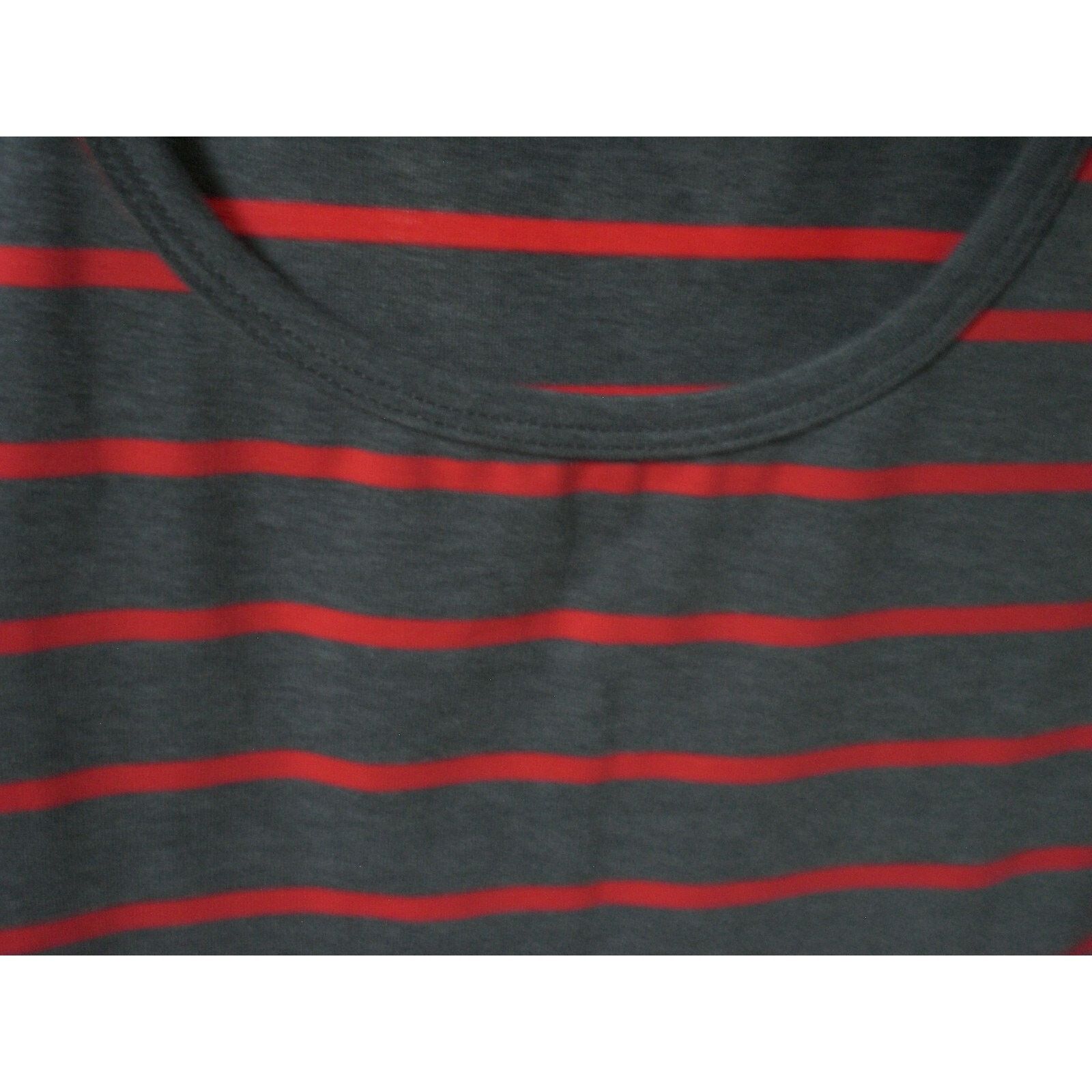 Other NWT LuLaRoe Gray Red Stripes GiGi Shirt Top Blouse SMALL Size S / US 4 / IT 40 - 6 Thumbnail