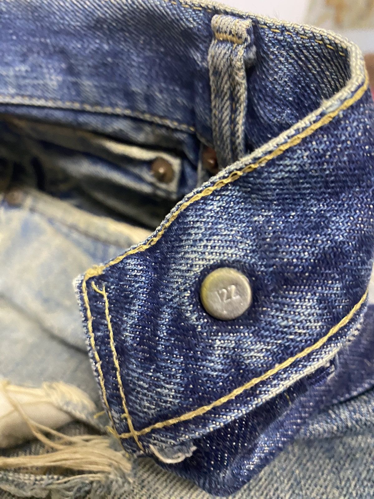 Levi's Levis BE 502 Button J22 Selvedge Distressed Denim Jeans Size US 34 / EU 50 - 17 Thumbnail