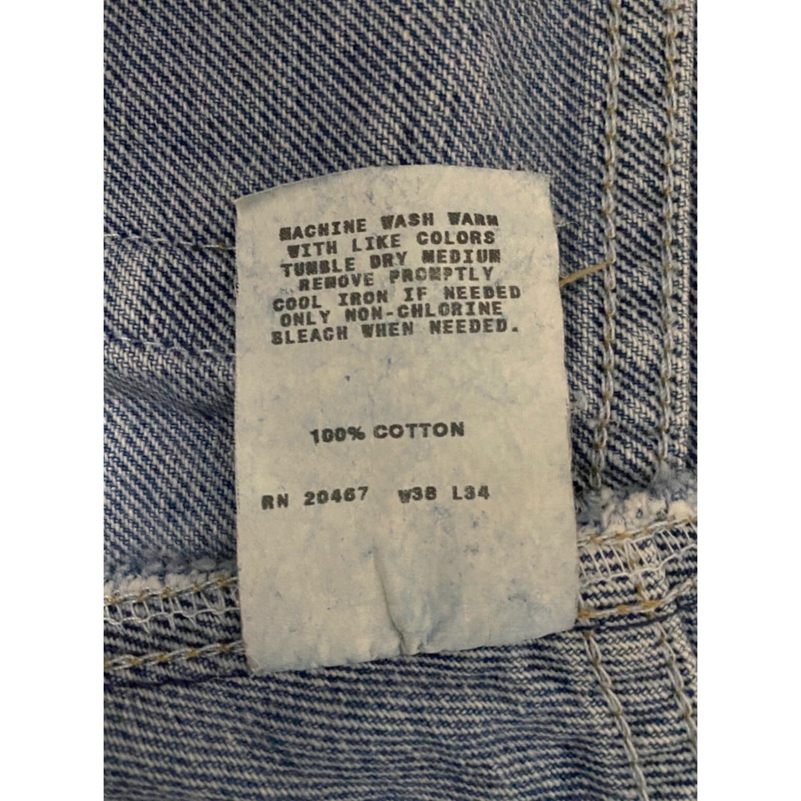 Vintage VINTAGE H.I.S Jeans Men’s 38×34 Blue Straight 5-Pocket Denim Cotton Logo 90s Mens Size US 38 / EU 54 - 7 Thumbnail