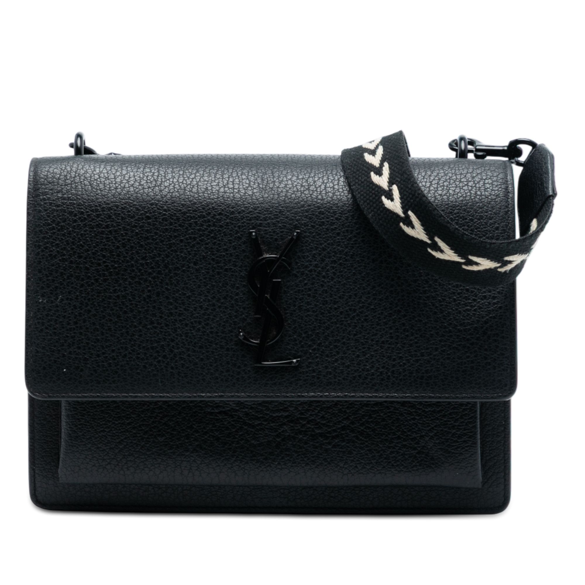 Yves Saint Laurent Yves Saint Laurent Medium Grained Calfskin Guitar Strap Monogram Sunset Crossbody Size ONE SIZE - 1 Thumbnail