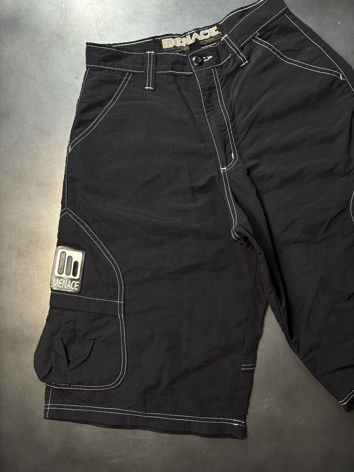 Menace × Vintage Vintage Menace Jeans Shorts 90s Nylon Raver Contrast Stitch Size US 28 / EU 44 - 11 Thumbnail