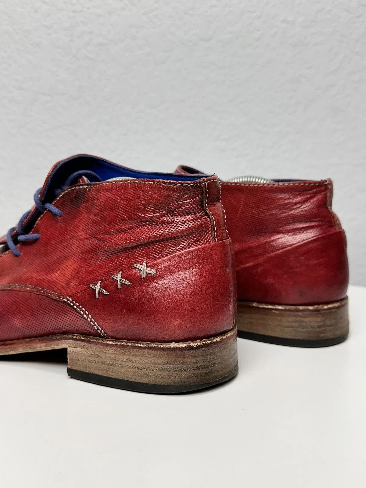 14th Addiction Rare red AS 98 leather lace-up shoes vintage detailed Size US 9 / EU 42 - 8 Thumbnail