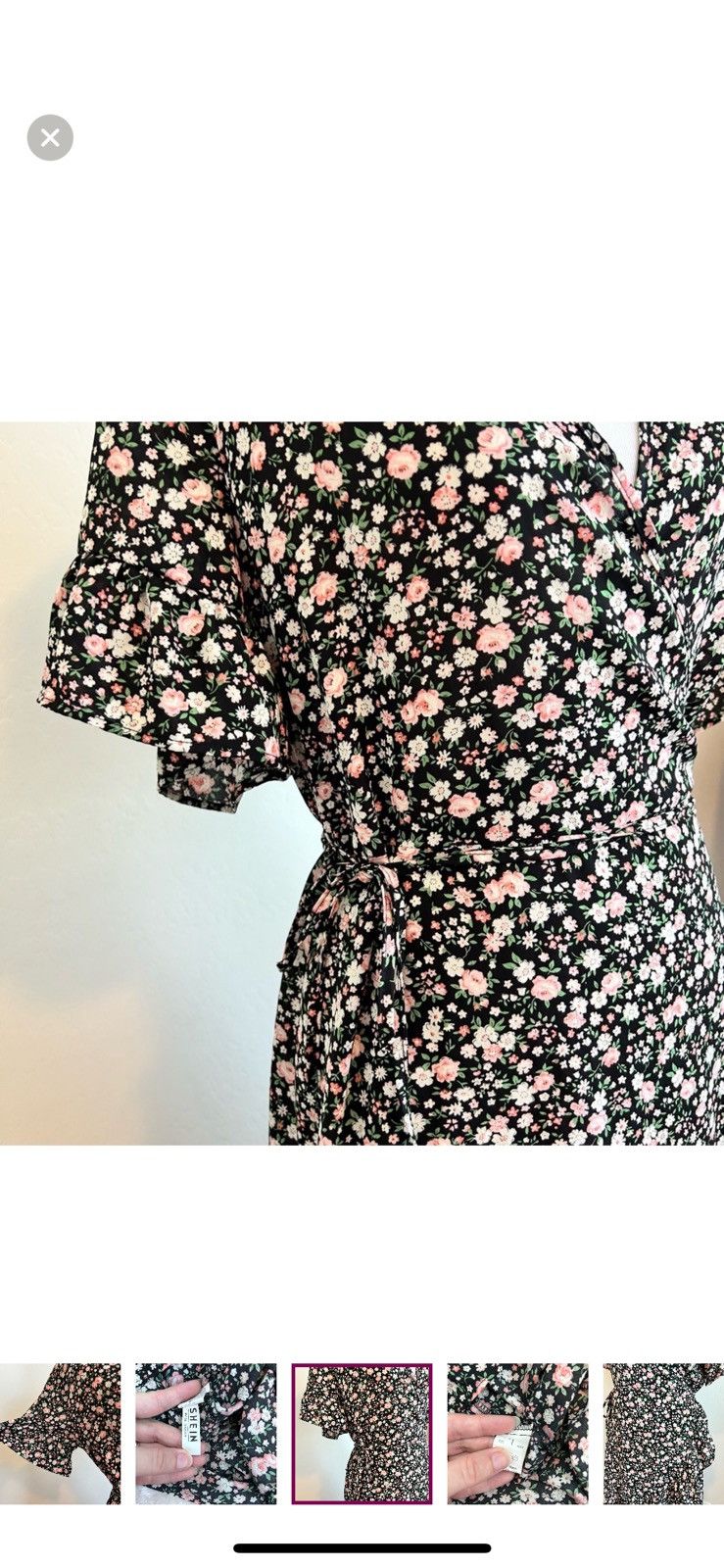 Shein Shein large floral wrap front dress Size L / US 10 / IT 46 - 6 Thumbnail