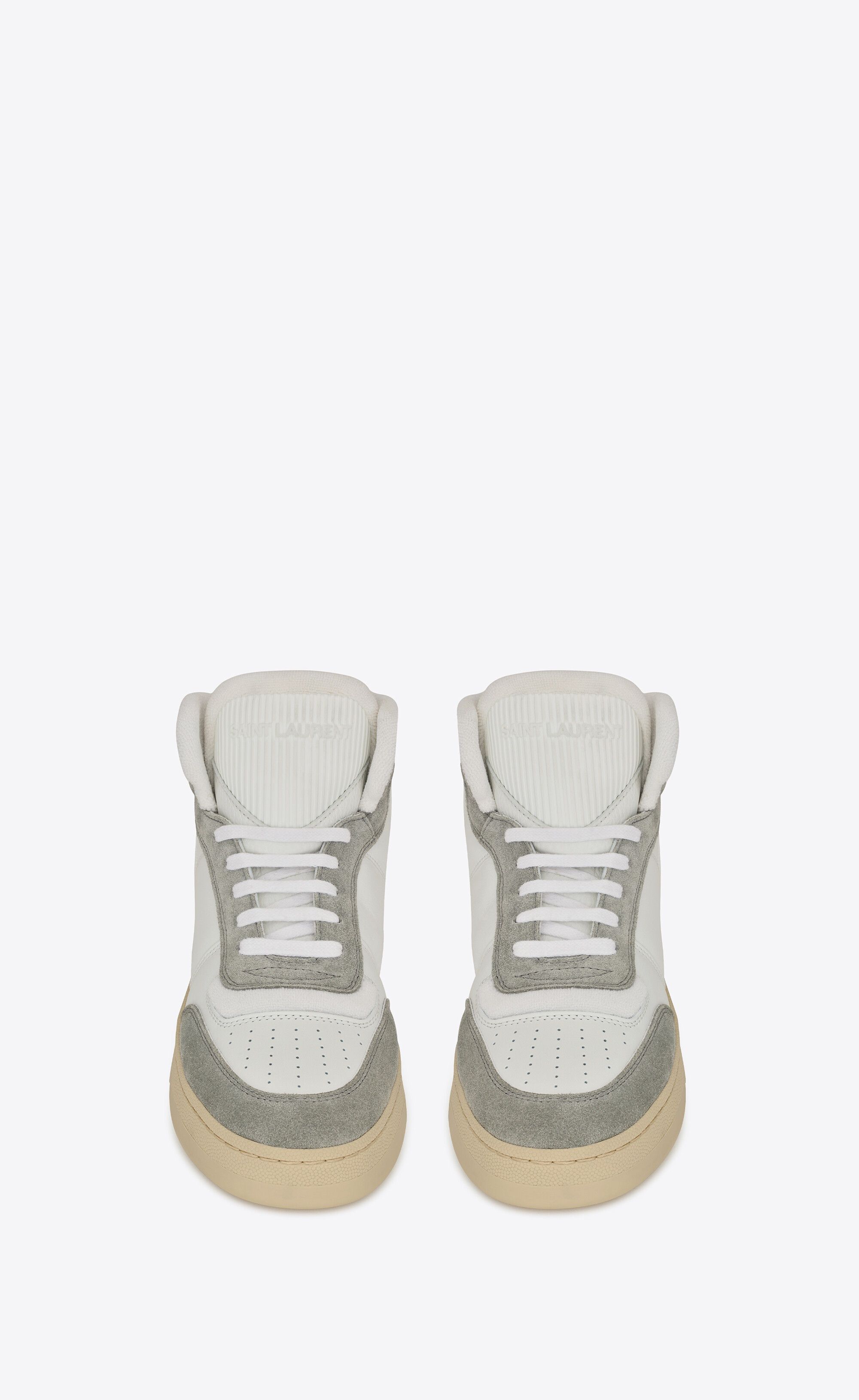 Saint Laurent Paris o1bcso1str1224 SL/80 Mid Top Sneakers in White Size US 7 / EU 40 - 4 Thumbnail