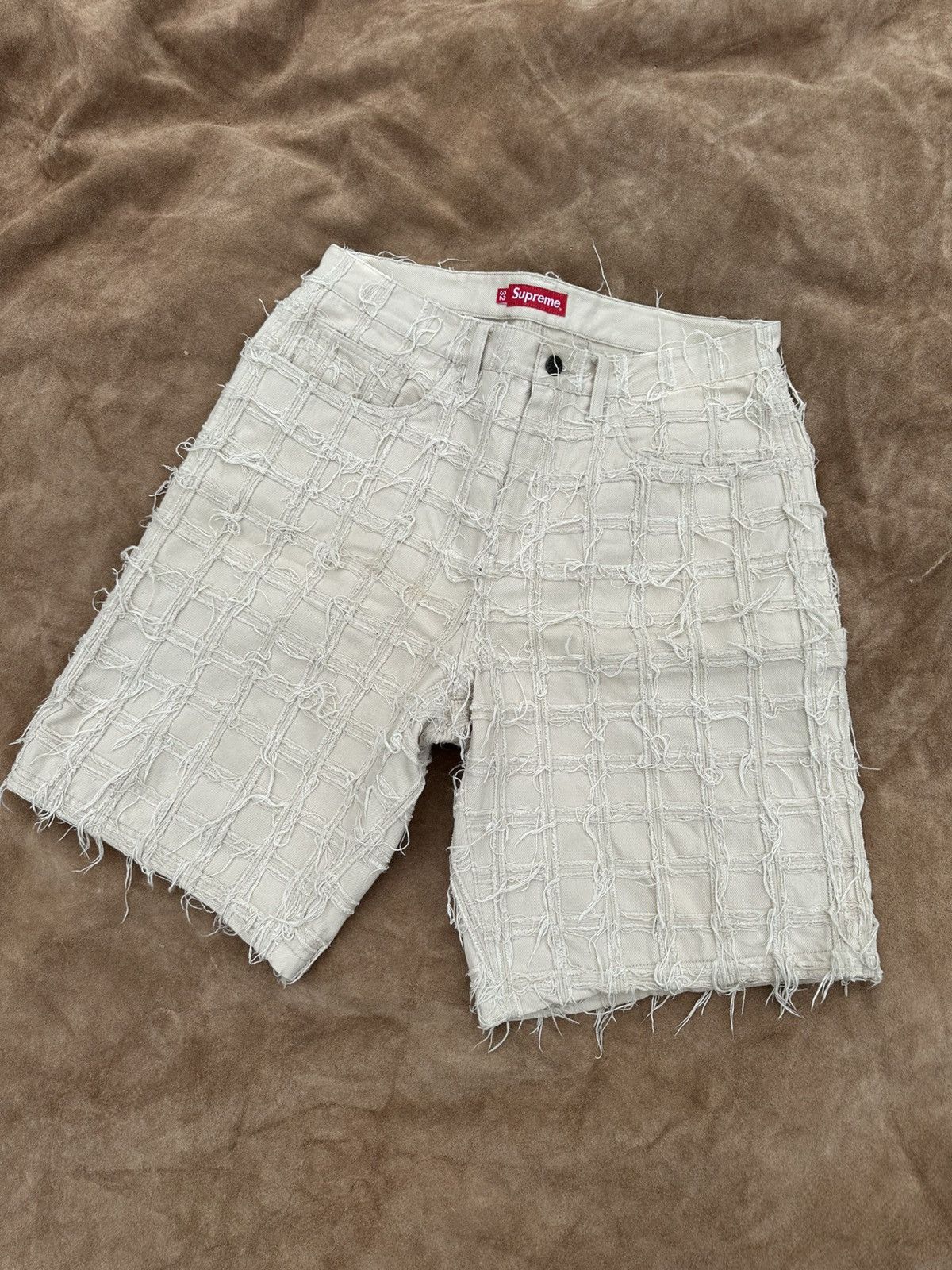 Supreme Supreme Frayed Patchwork Baggy Denim Short | Grailed