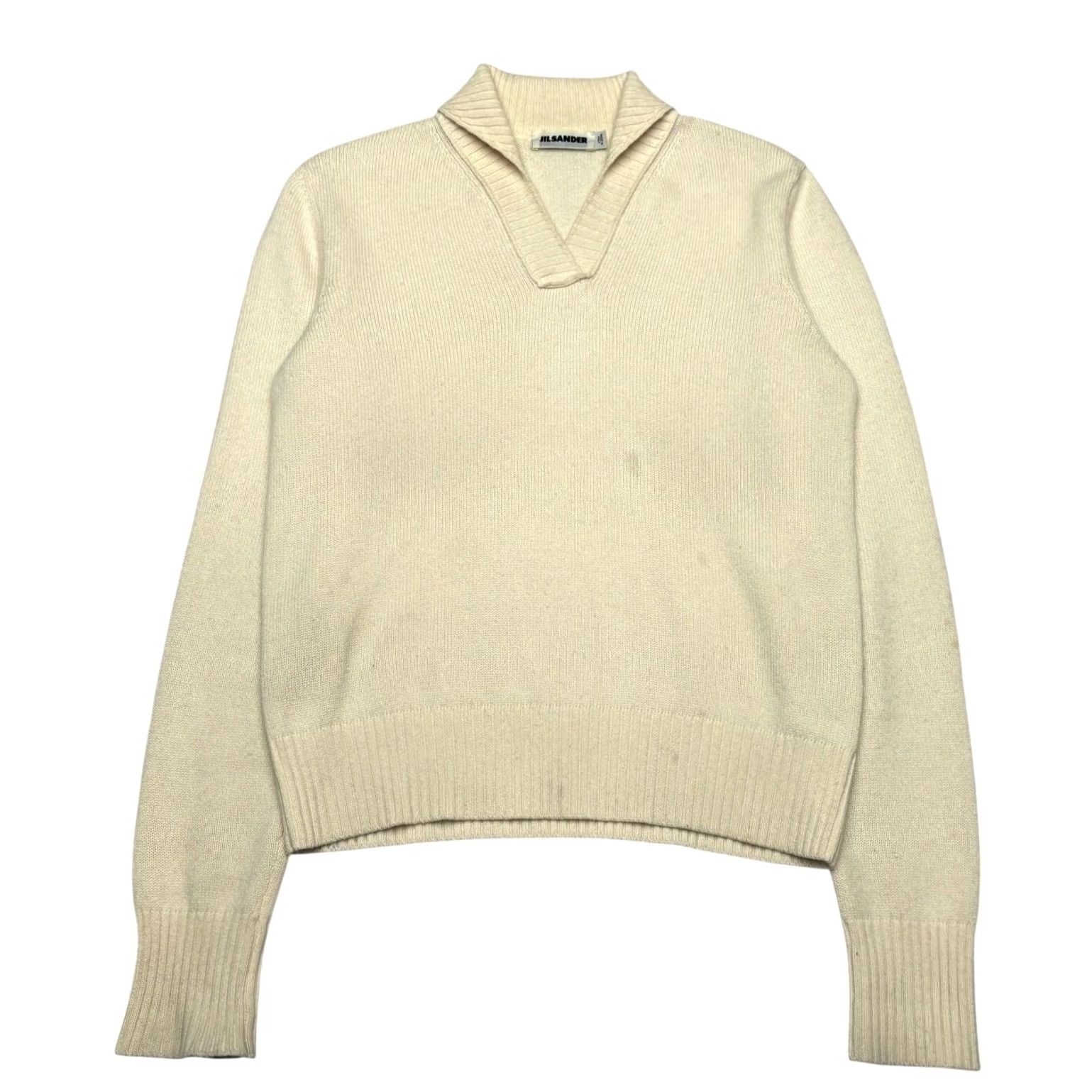Jil Sander VINTAGE Jil Sander Raf Simons Era Cashmere Shawl Collar V Pullover Sweater Men S IT 42 Cream Pullover Slim Fit ITS 42 Mens Size US S / EU 44-46 / 1 - 2 Thumbnail