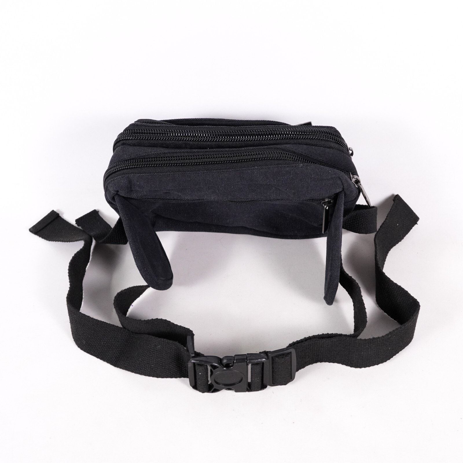 Other Haotianniao Black Canvas Fanny Pack Waist Hip Bag Belt Size ONE SIZE - 3 Thumbnail