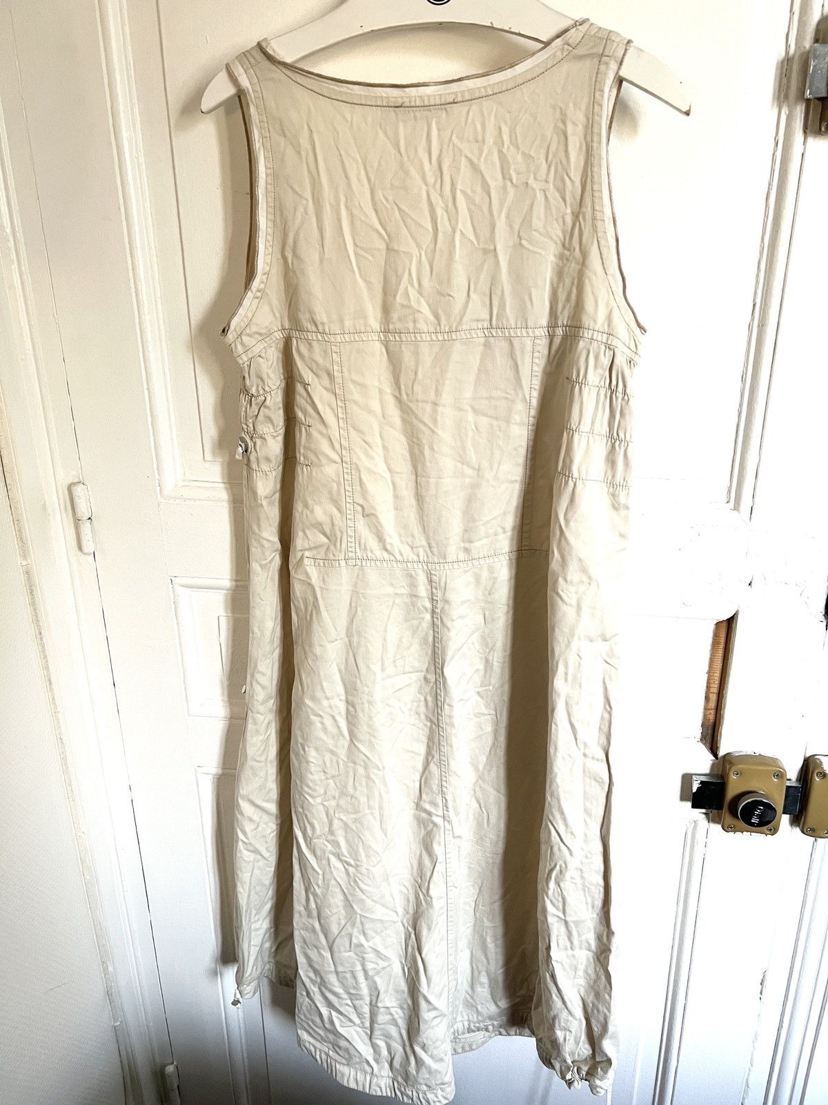 Japanese Brand × Vintage Y2k vintage parachute dress cream nylon cargo 2000s Size S / US 4 / IT 40 - 6 Thumbnail