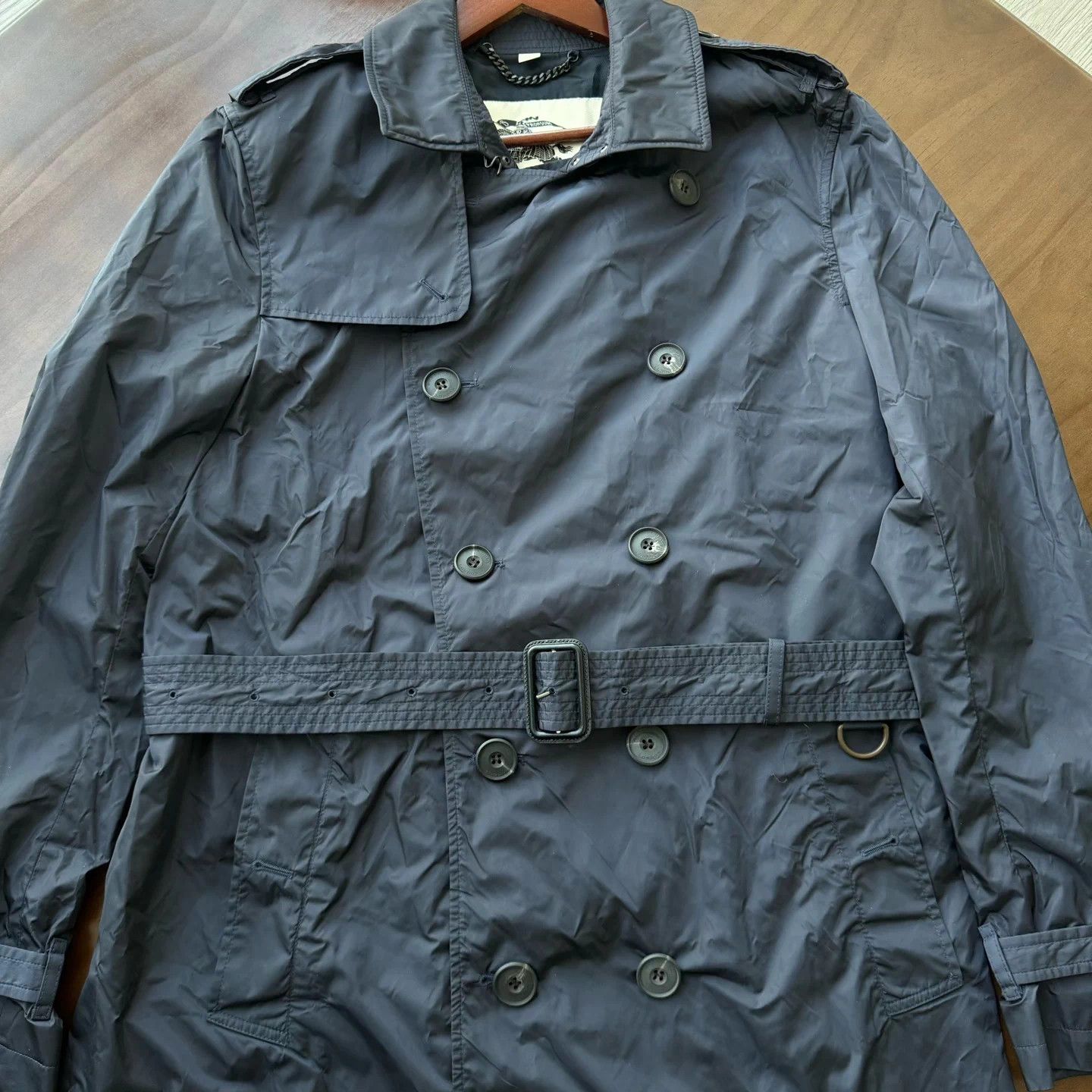 Burberry Burberry Nylon Navy Trench Coat Size 52 Near New Size US L / EU 52-54 / 3 - 3 Thumbnail