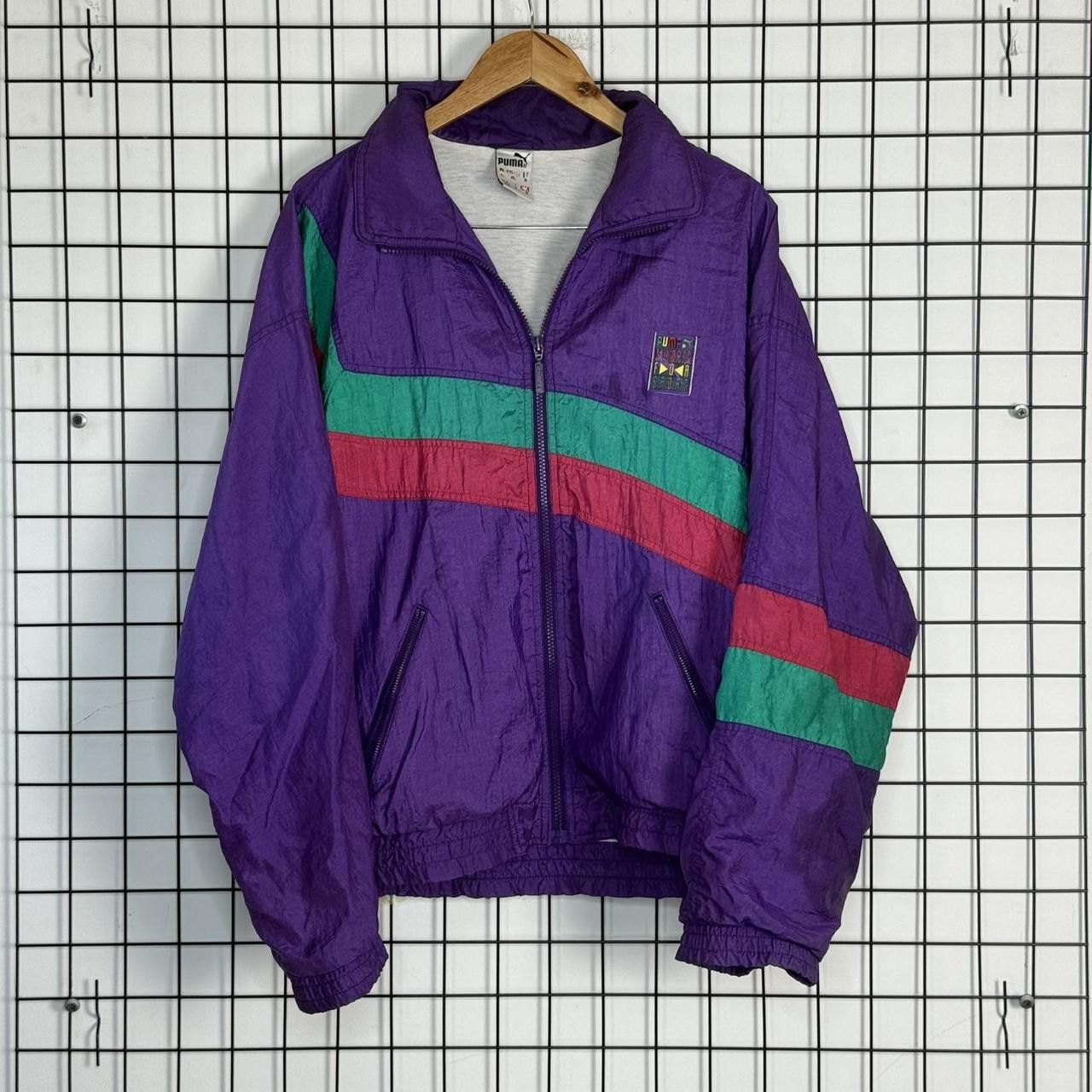 Puma Puma Vintage 90s Windbreaker Retro Jacket Purple Size US L / EU 52-54 / 3 - 1 Thumbnail