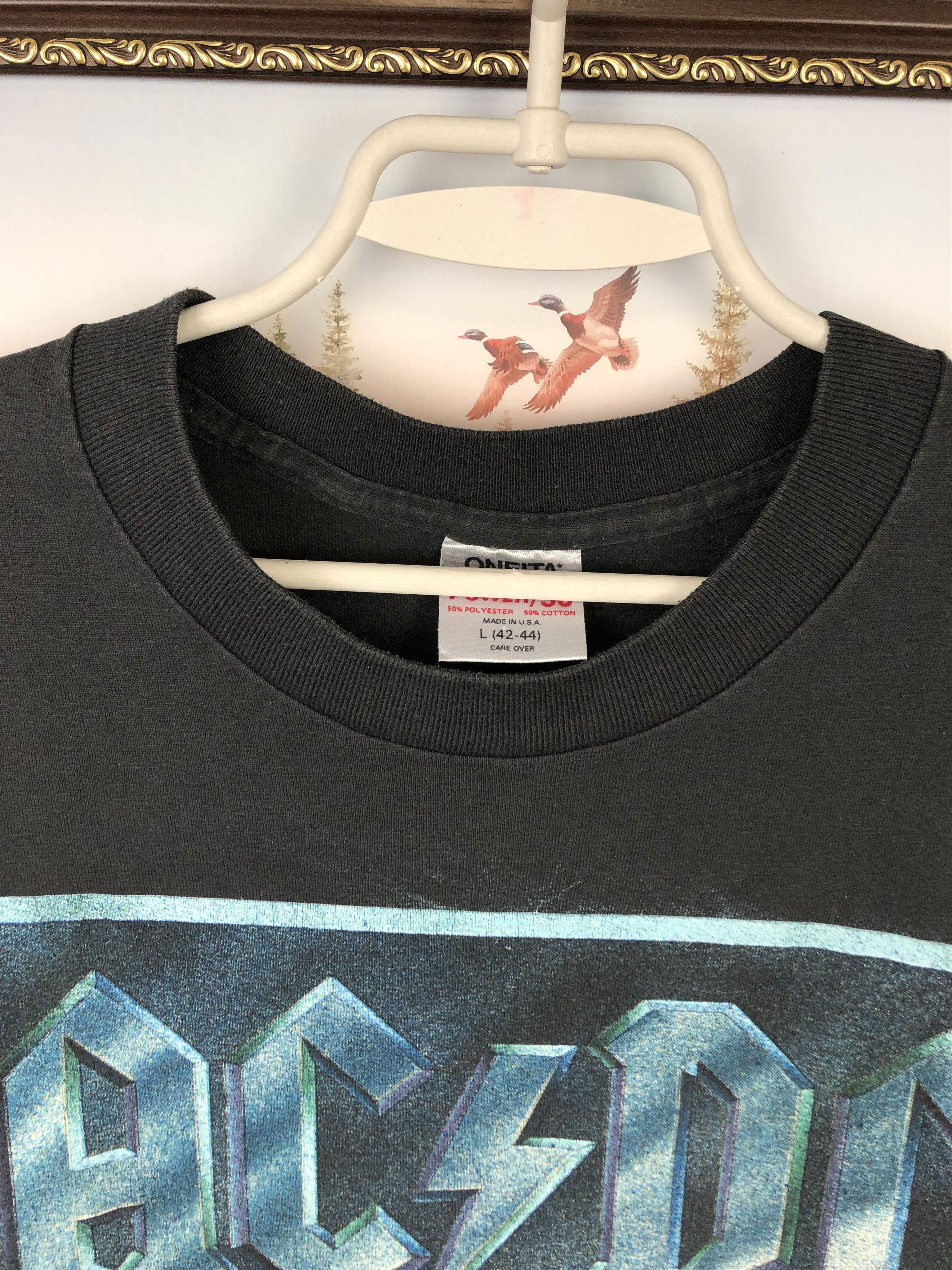 Vintage Vintage ACDC AC/DC 1991 World Tour Back in Black Shirt Tee Size US L / EU 52-54 / 3 - 4 Thumbnail