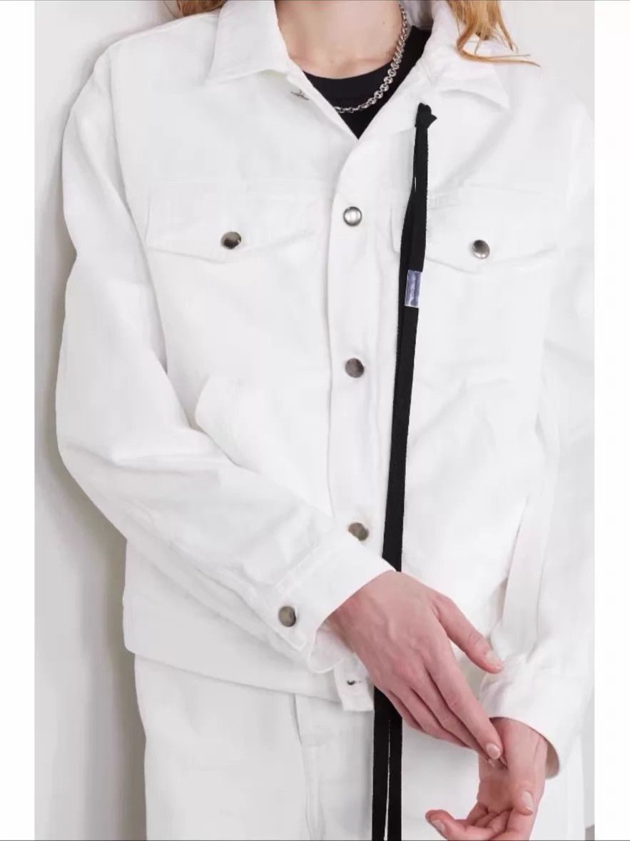 Ann Demeulemeester Ann Demeulemeester White Sash Denim Jacket 40 95new Size S / US 4 / IT 40 - 3 Thumbnail