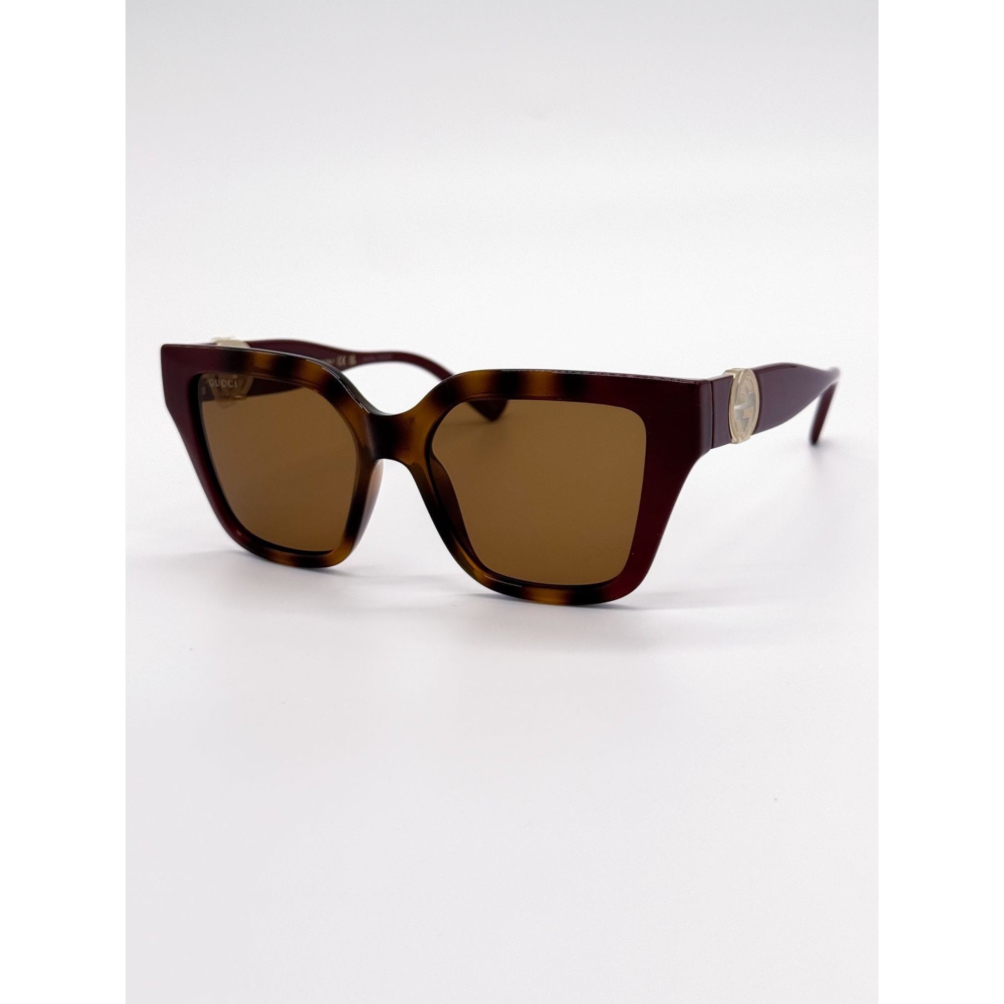 Gucci NEW GUCCI SUNGLASSES GG1023S 003 HAVANA/BURGUNDY WOMEN Size ONE SIZE - 3 Thumbnail