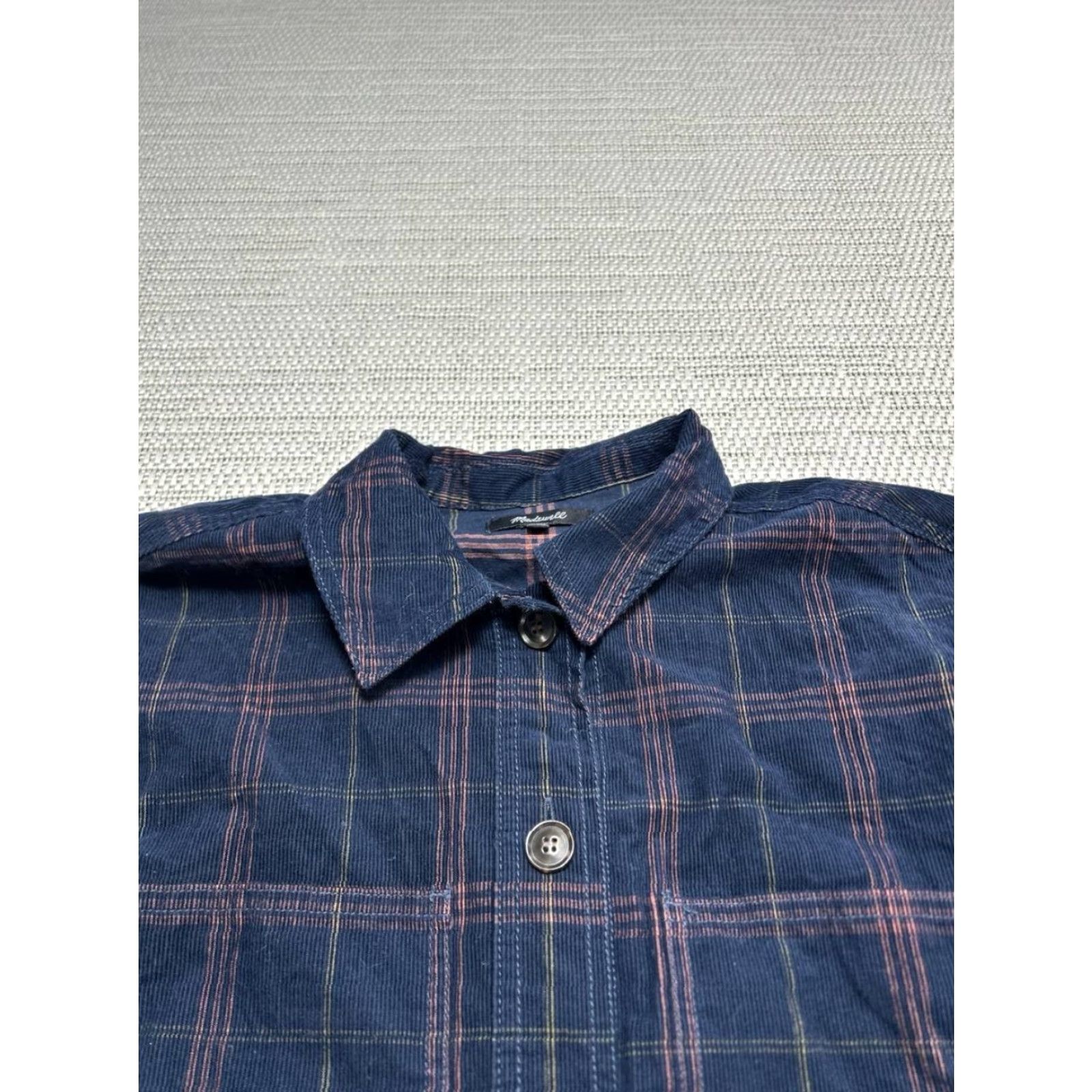 Madewell Madewell Corduroy Kentwood Oversized Shirt Jacket Womens Small Blue Cotton Plaid Size S / US 4 / IT 40 - 2 Thumbnail