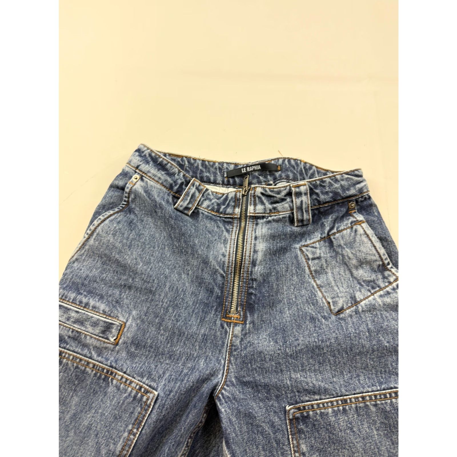 Jacquemus Jacquemus Jeans Mens 28 Blue High Rise Wide-Leg Cargo Denim Le Raphia Baggy 5-Pocket Zipper Size US 28 / EU 44 - 4 Thumbnail