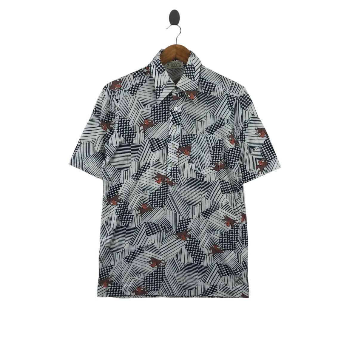 Vintage Vintage 90’ RATINVY RIGA TOKYO Designer AOP Polo Tee Shirt Size US L / EU 52-54 / 3 - 1 Thumbnail