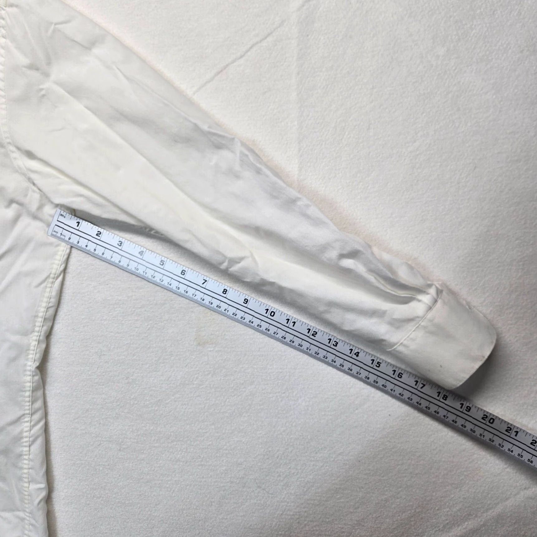Omega VINTAGE Omega Shirt Regular White 16-16.5 L Mens Long Sleeve Dress Shirt Button Up 60/40 Cotton-Poly Convertible Cuff Size 42R - 5 Thumbnail