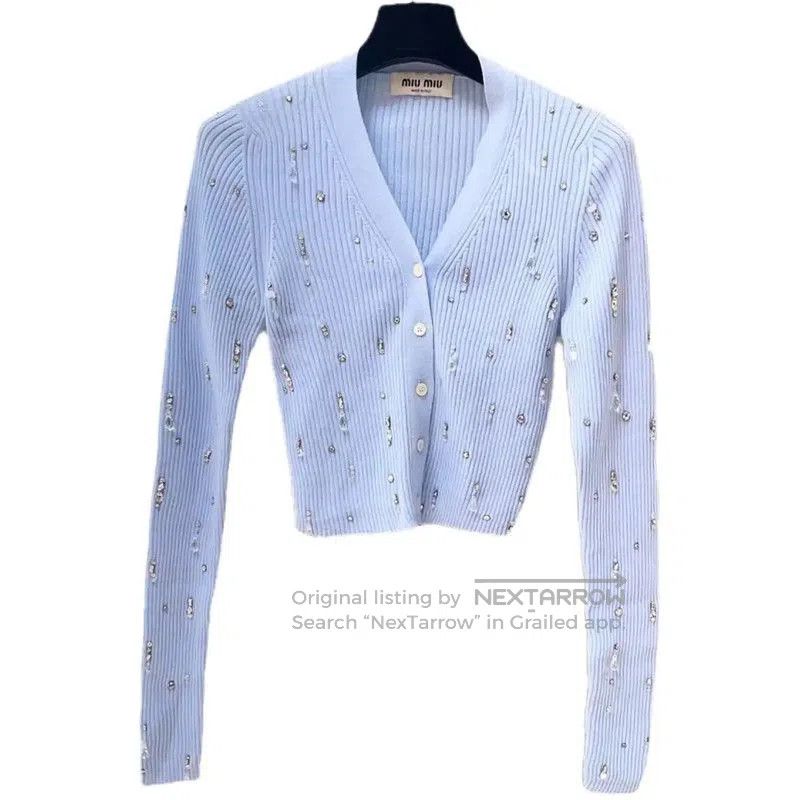 Miu Miu Miu Miu Blue Wool Pullover Sweater for Women . Size M / US 6-8 / IT 42-44 - 1 Thumbnail