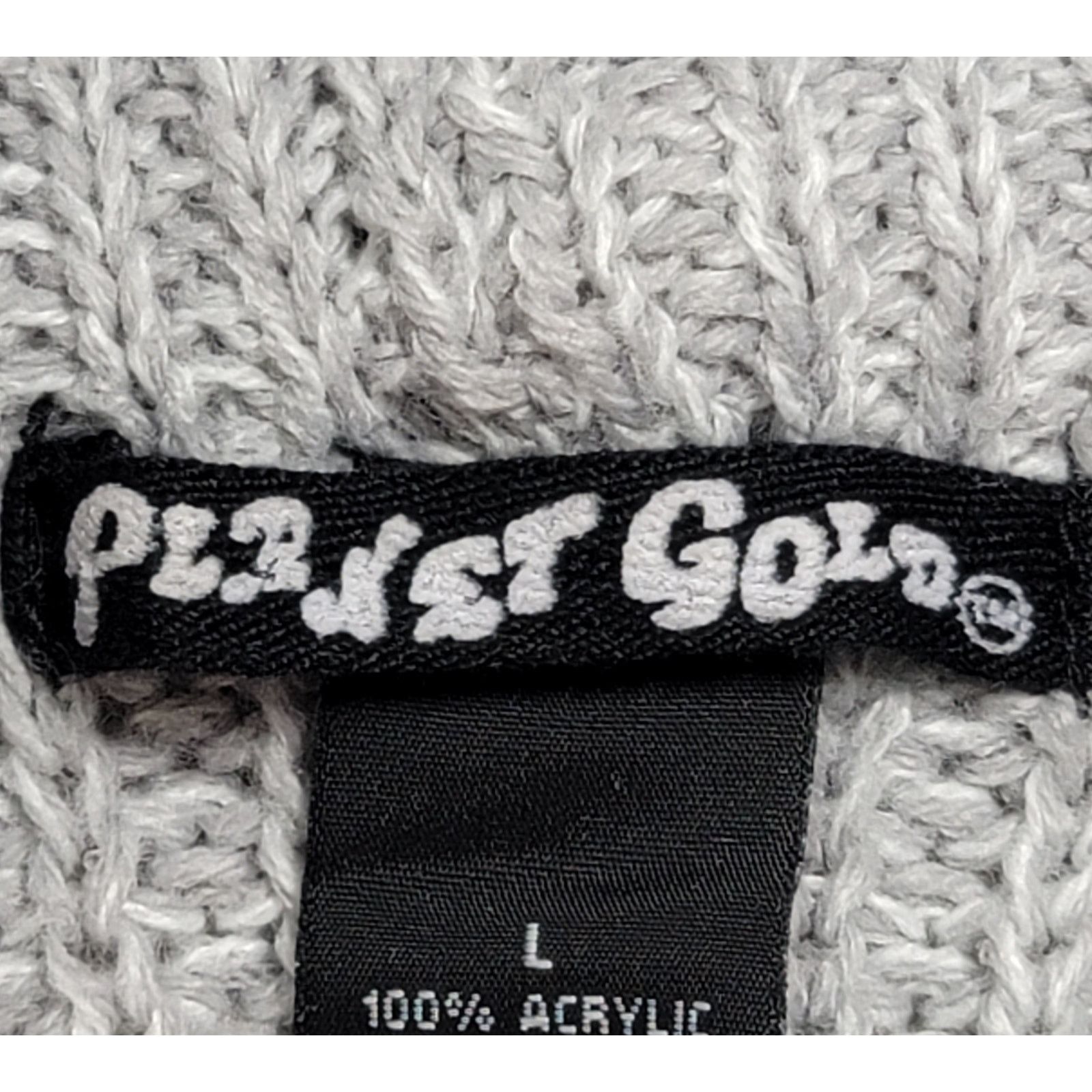 Other Planet Gold Gray Waffle Knit Drawstring Cowl Neck Sweater L Size L / US 10 / IT 46 - 4 Thumbnail